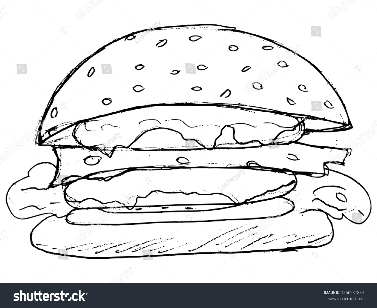 Big Burger Cheese Meat Onion Souse Stock Vector (Royalty Free ...