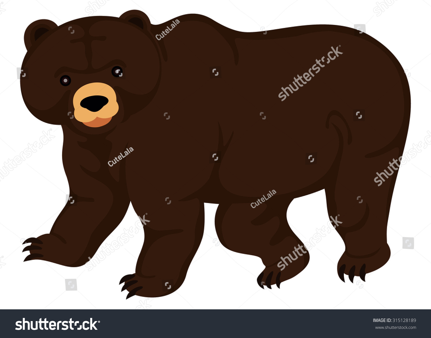 Big Cartoon Bear Walking Stock Vector 315128189 - Shutterstock