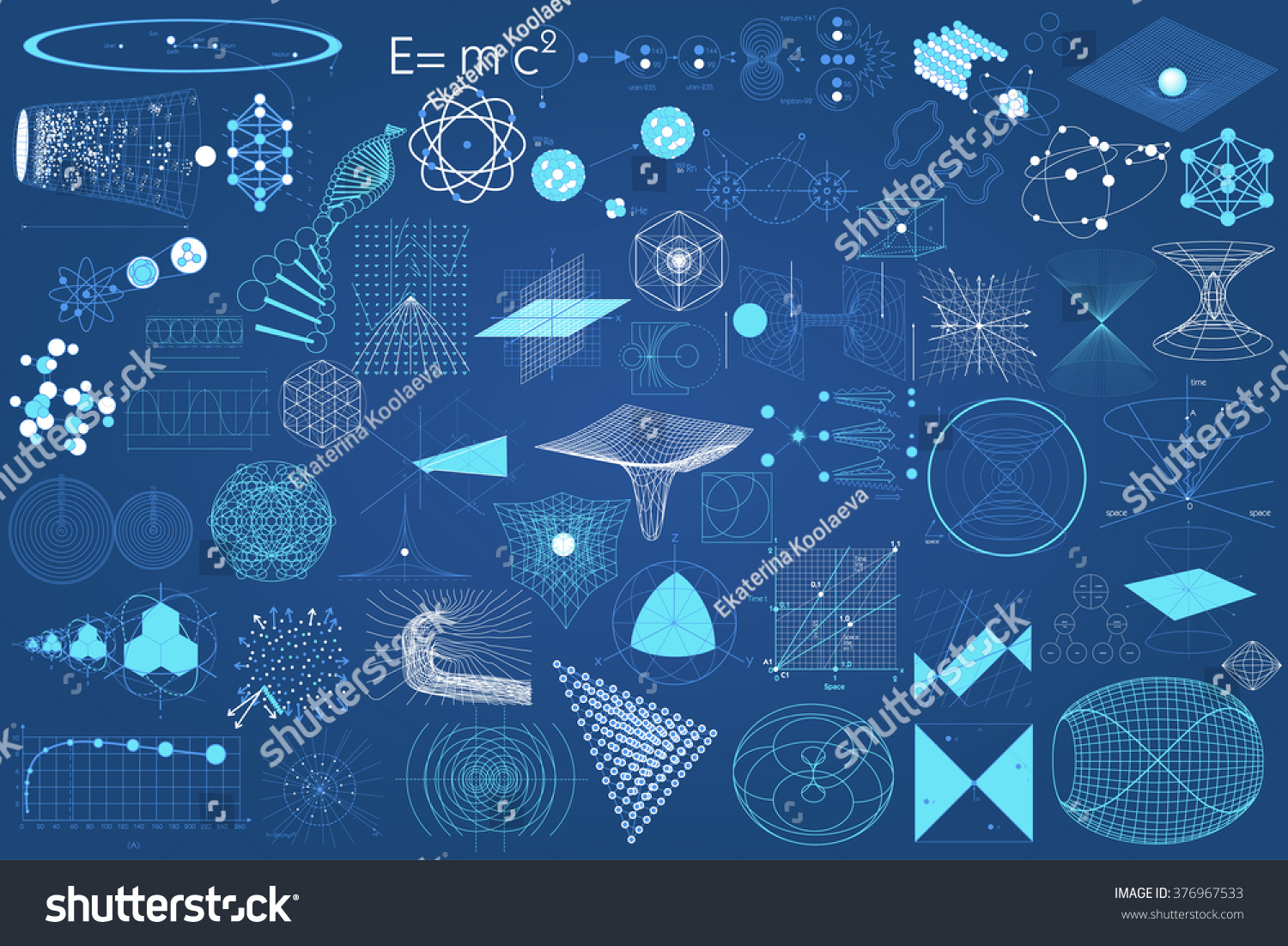 Big Collection Elements Symbols Schemes Physics Stock Vector 376967533 ...