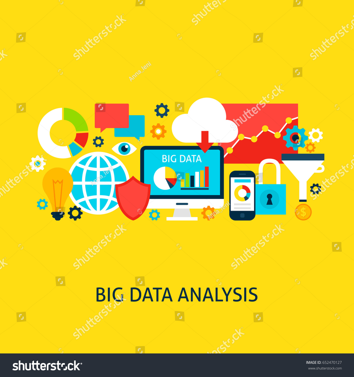 Big Data Analysis Concept Poster Design Stock Vector (Royalty Free ...