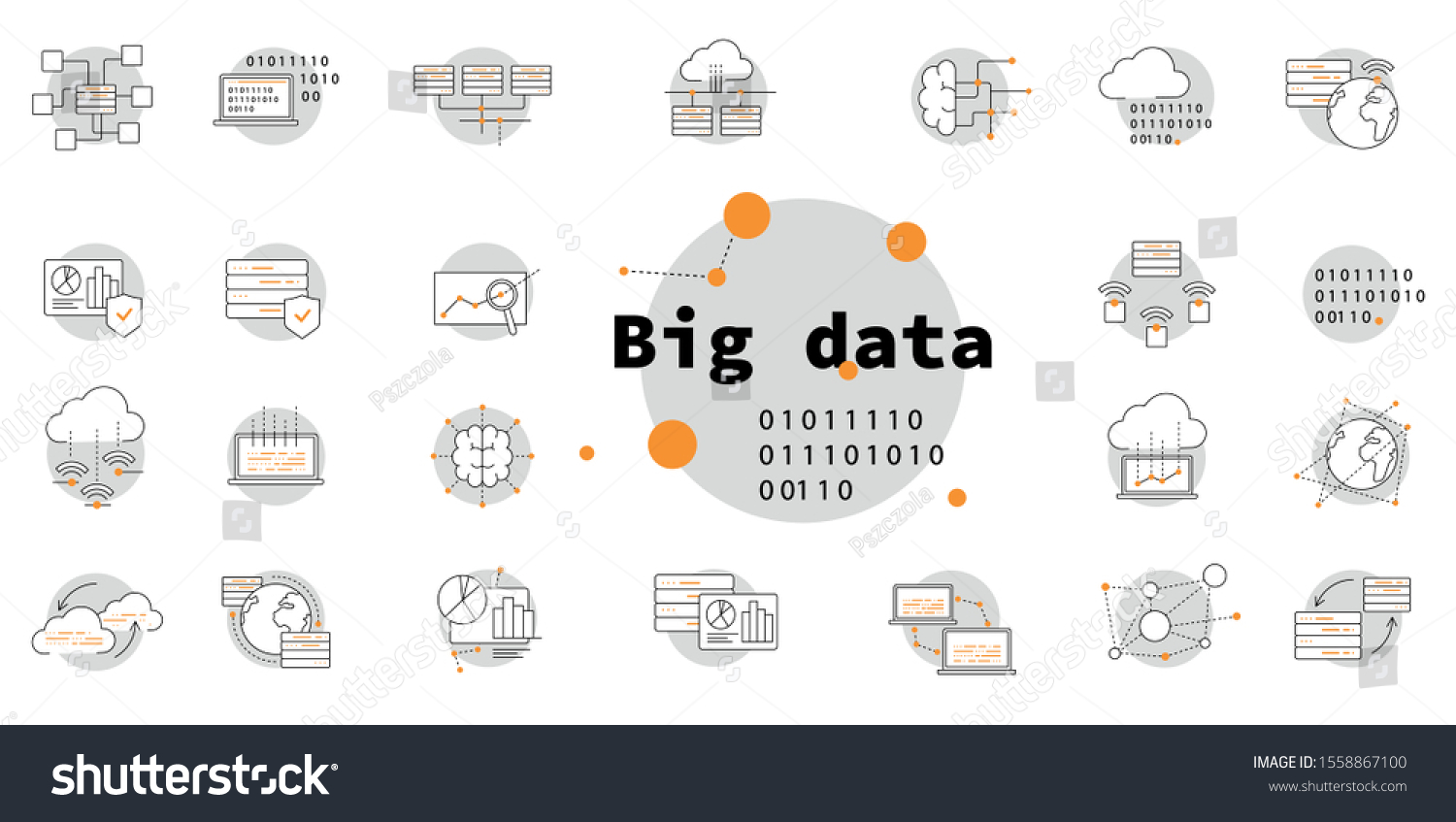 Big Data Icon Set Data Analysis Stock Vector (Royalty Free) 1558867100