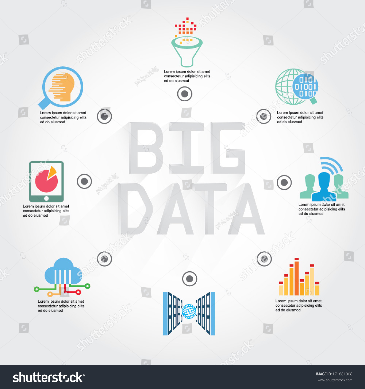 Big Data Info Graphic, Information Technology Concept Diagram Stock ...