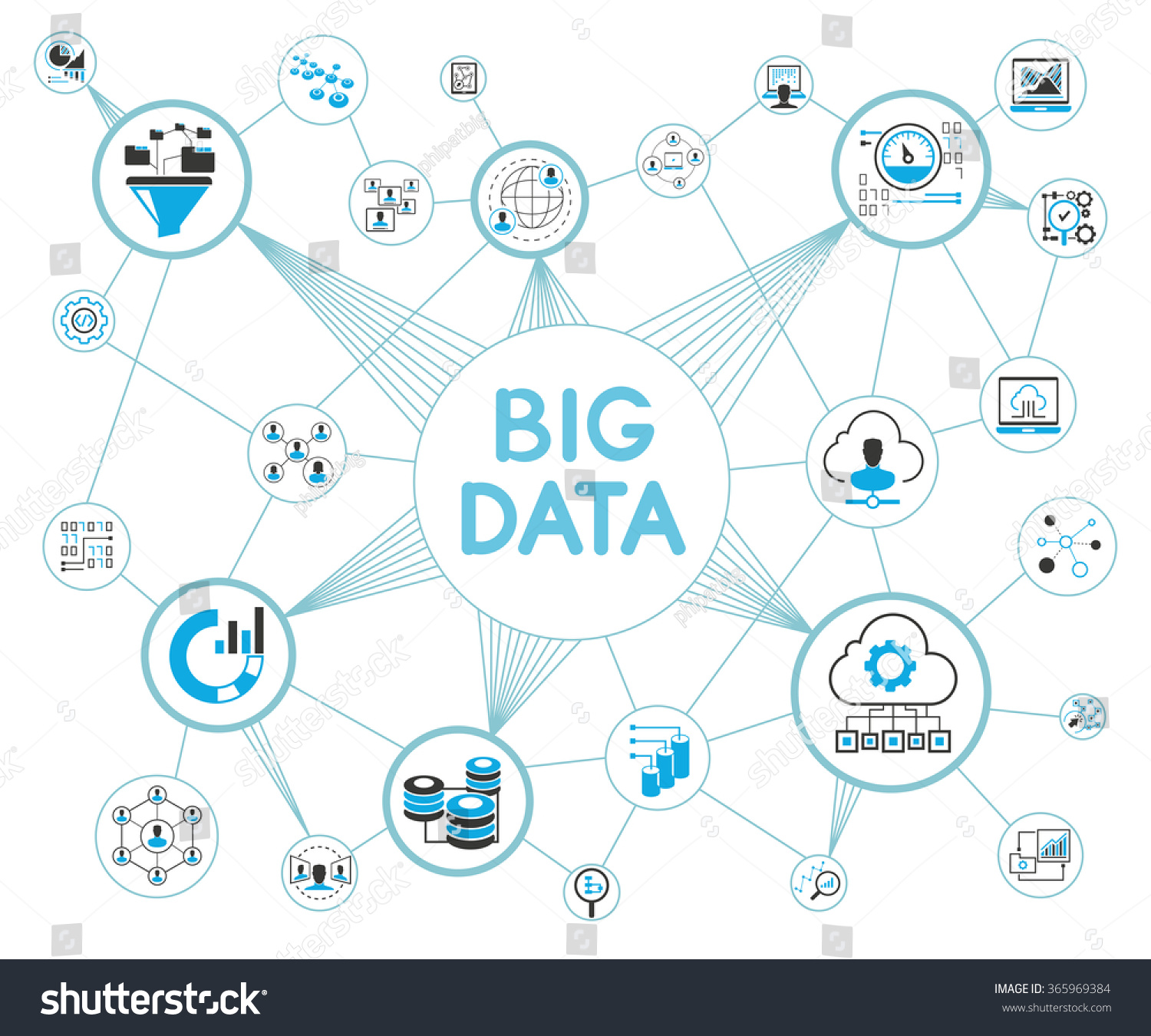 Big Data Network Information Technology Concept Stock Vector (Royalty ...