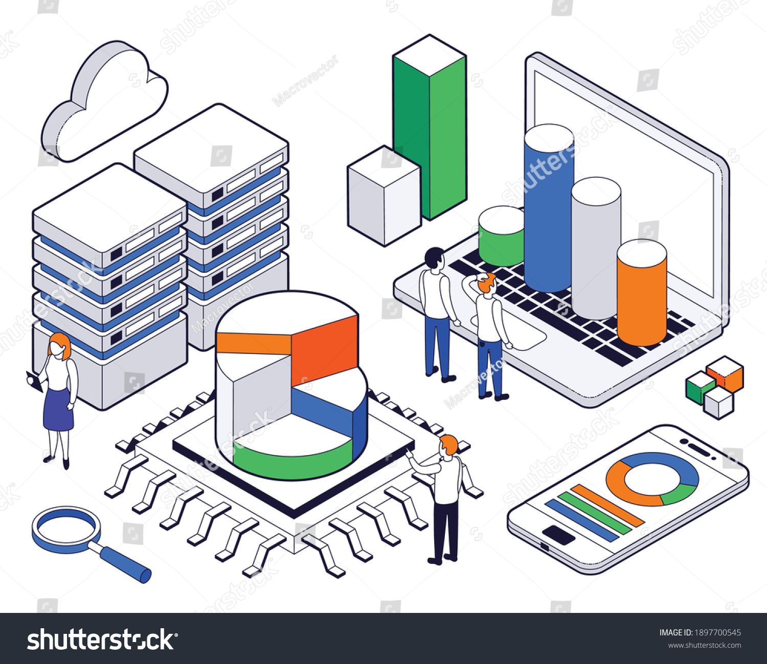 big-data-science-analysis-isometric-concept-stock-vector-royalty-free