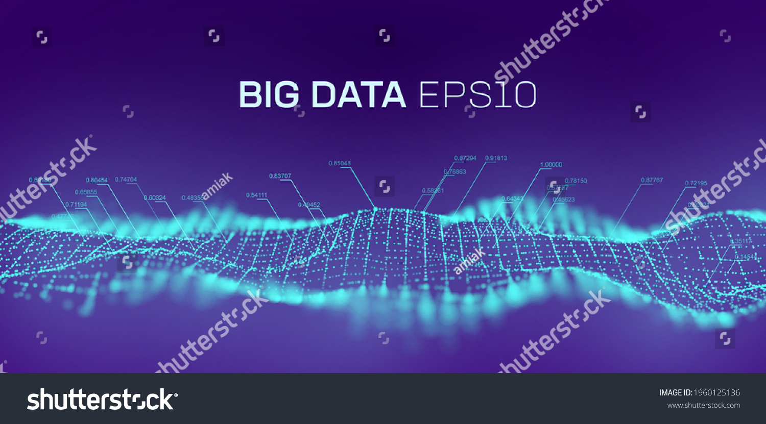 SVG of Big data wave background. Particle big data analytic technology background. 3d chart digital technology svg