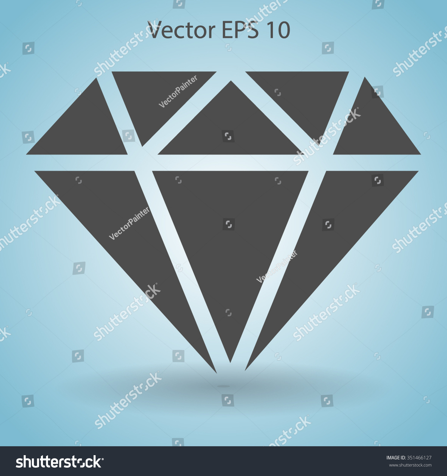 Big Diamond Vector Illustration Stock Vector (Royalty Free) 351466127 ...