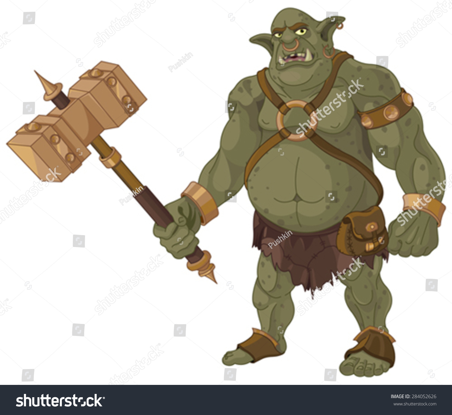 Big Fat Troll Wood Hammer Stock Vector 284052626 - Shutterstock