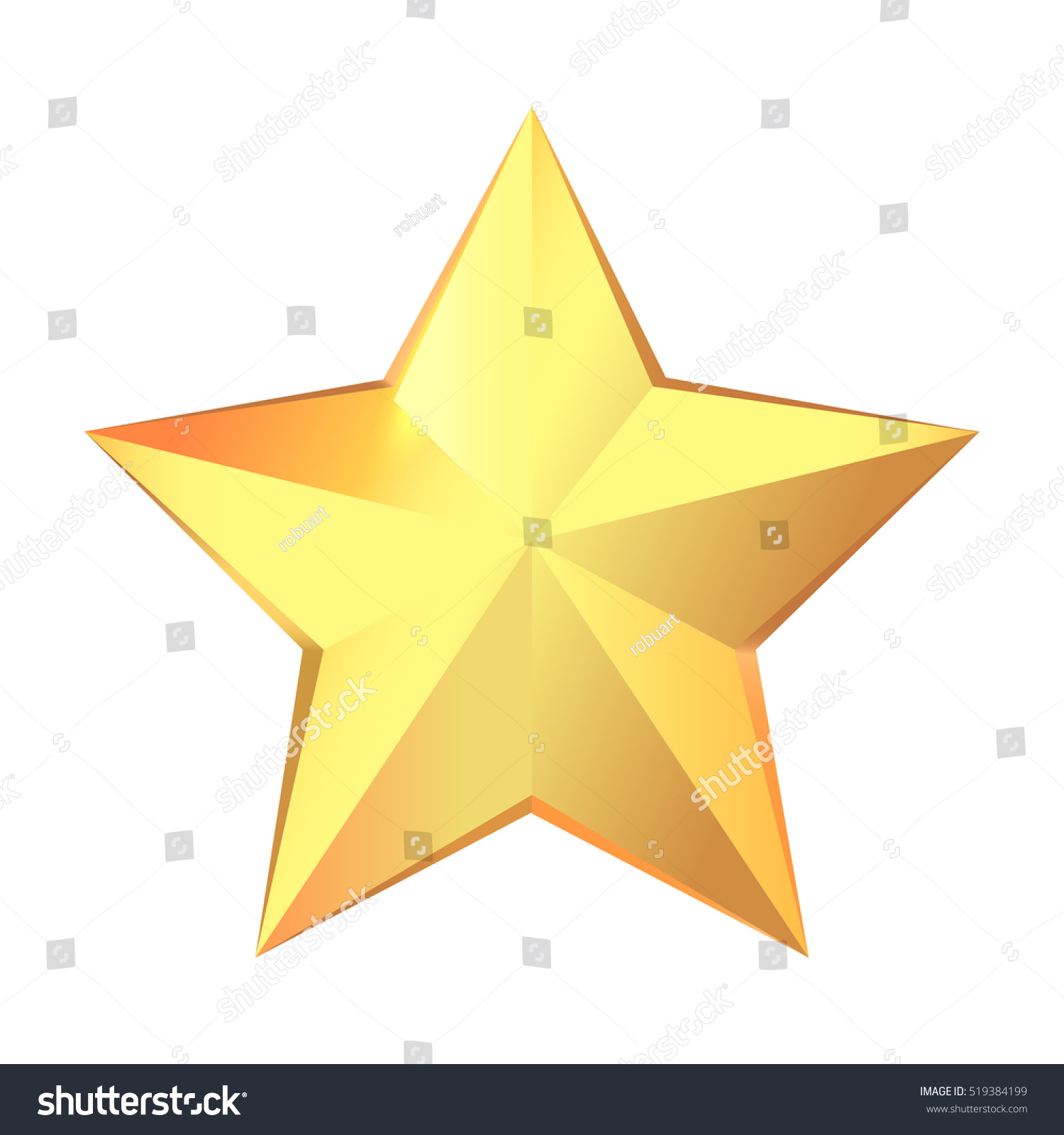 Big Gold Star Icon Isolated Modern Stock Vector 519384199 Shutterstock