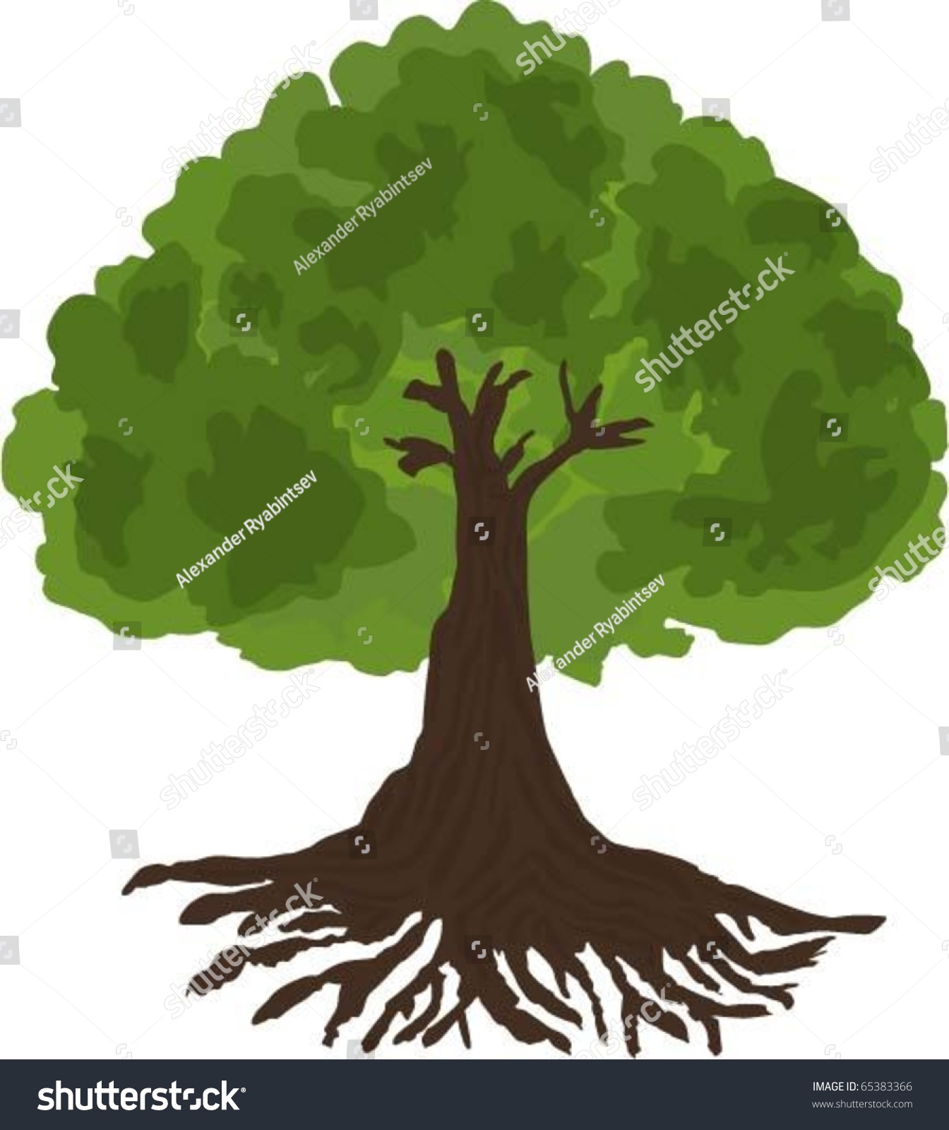 Big Green Tree Stock Vector Illustration 65383366 : Shutterstock