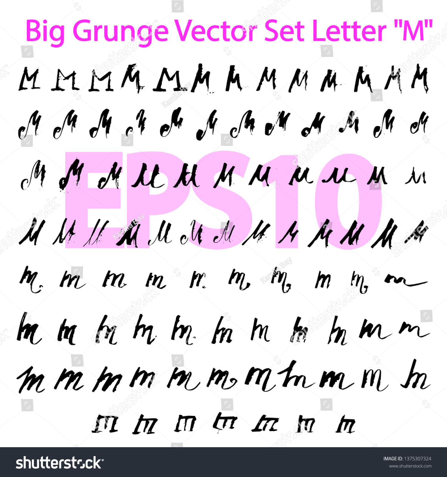 Big Grunge Vector Set Letter M Stock Vector (Royalty Free) 16