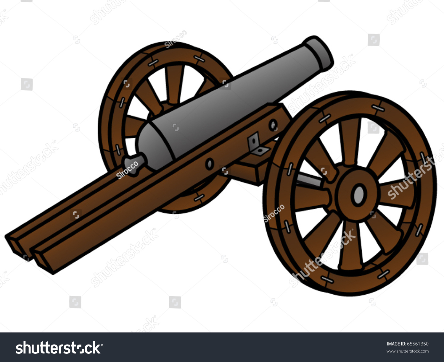 Big Gun On A White Background, Vector - 65561350 : Shutterstock