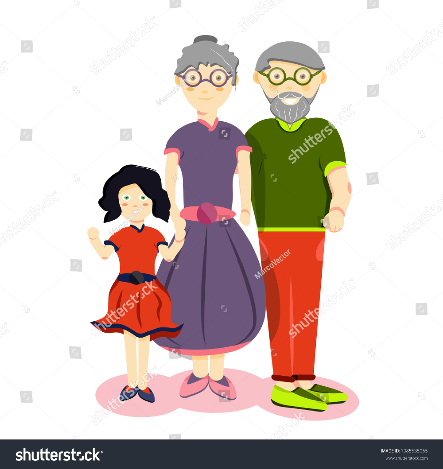 Big Happy Cute Sweet Character Family Stock Vector (Royalty Free ...