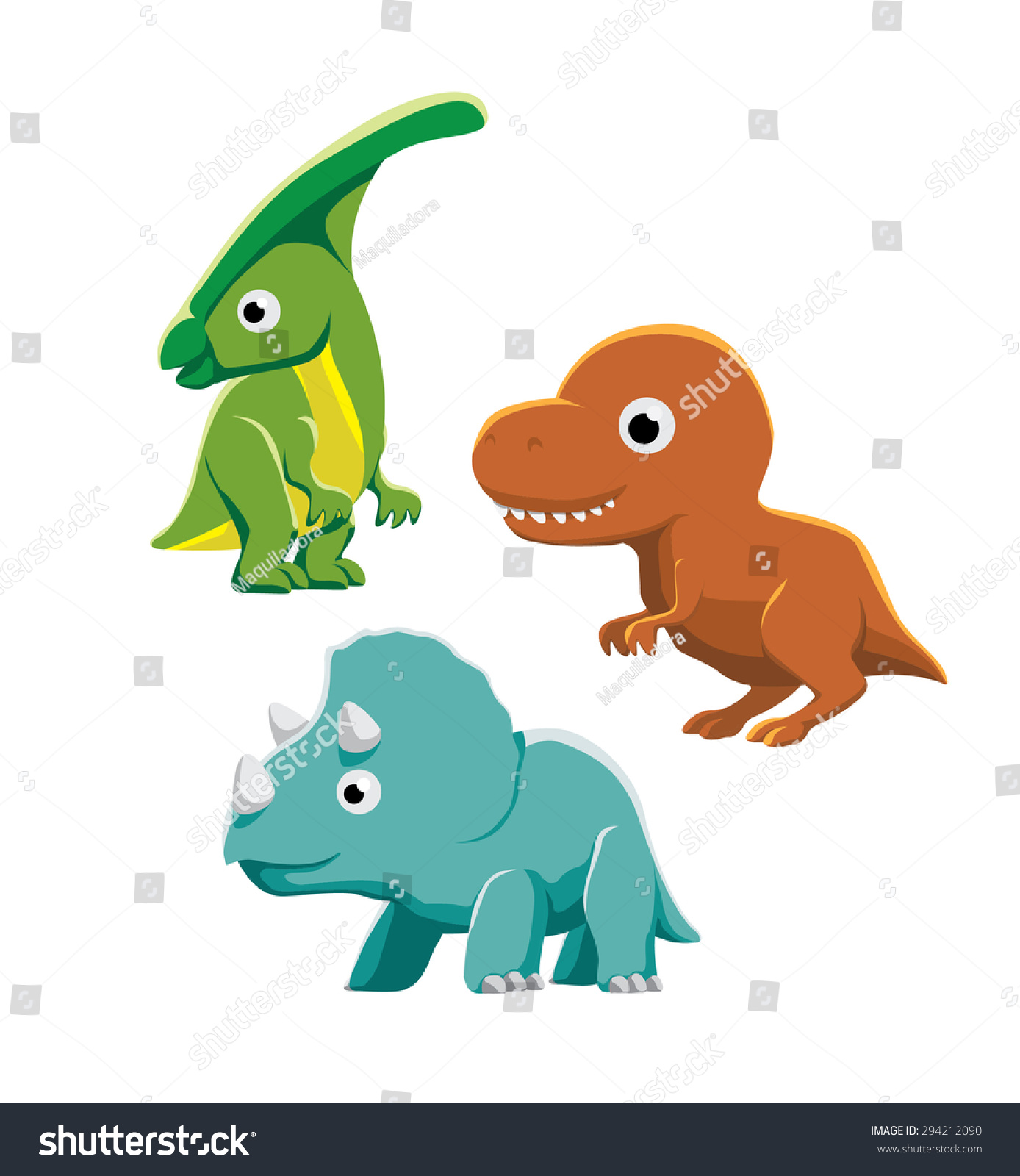 Big Head Dinosaur Cartoon Vector Illustration Stock Vector (Royalty ...