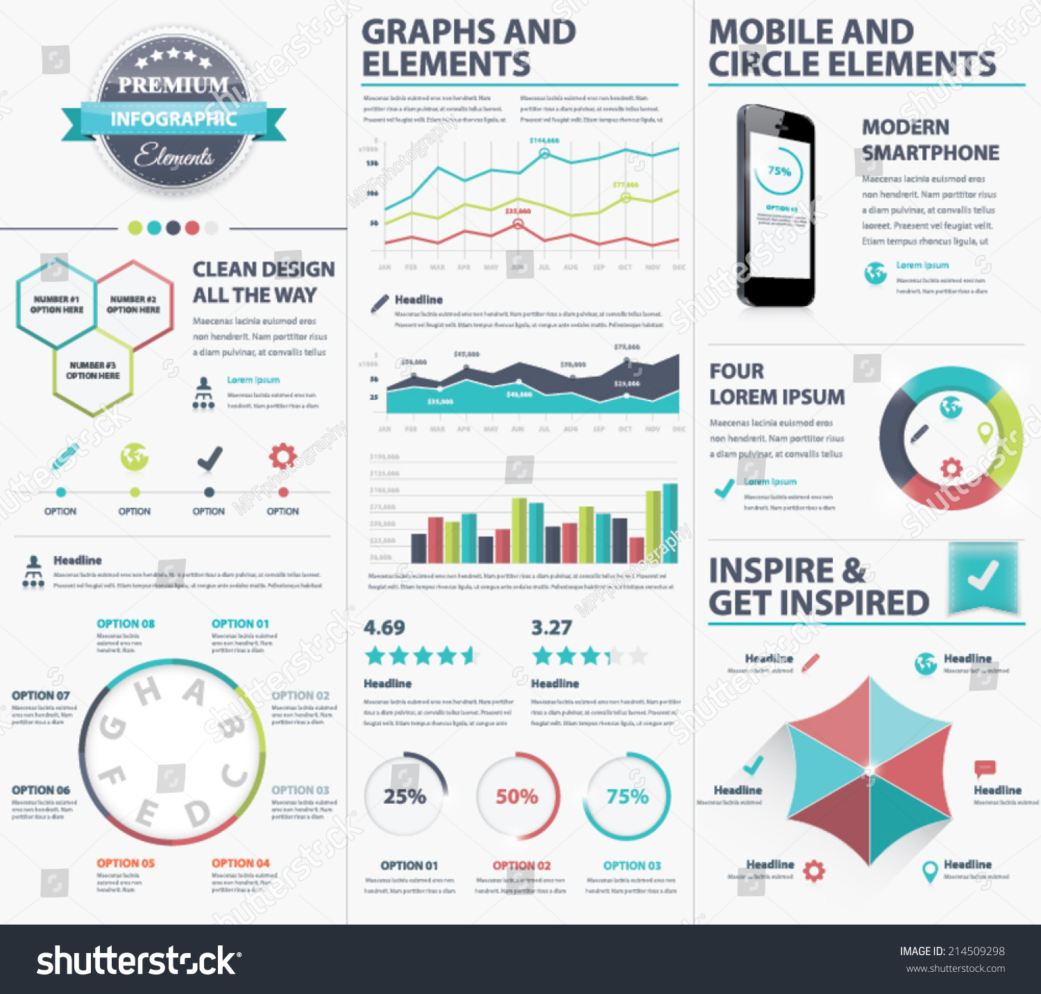 Big Infographic Vector Elements Collection To Visualize Data ...