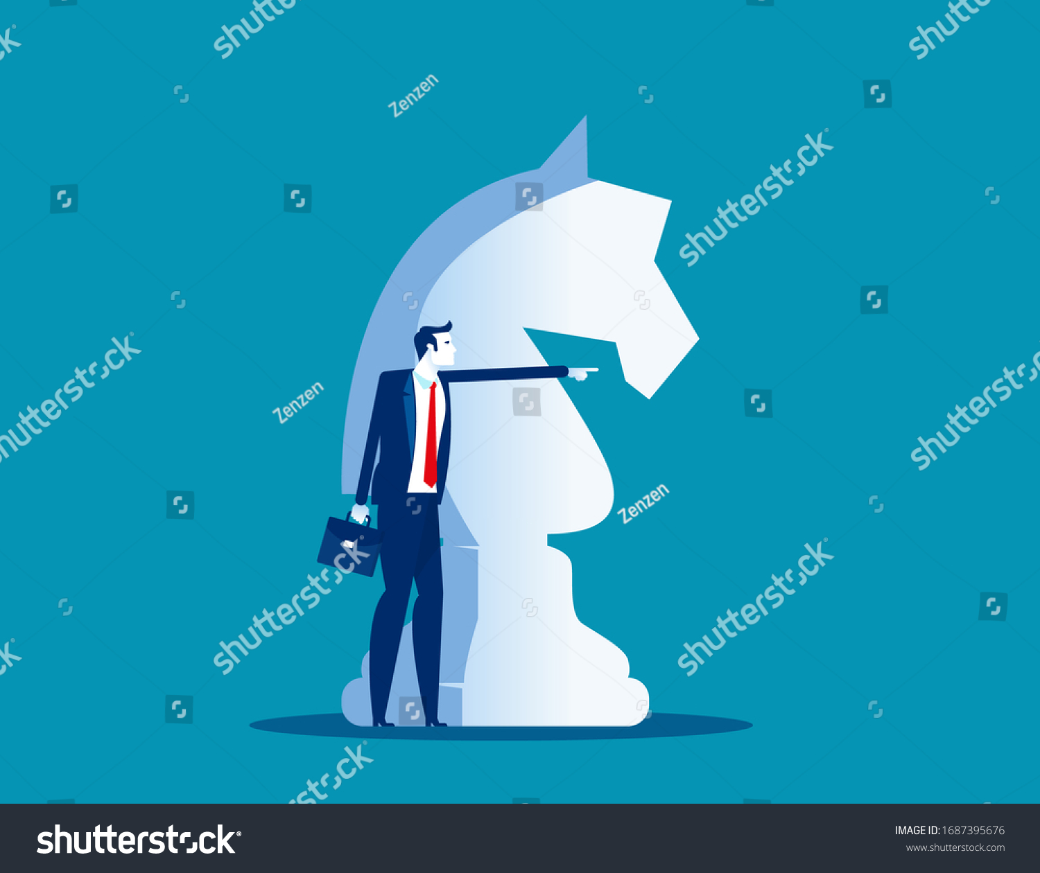 Big Knight Chess Piece Business Leader Stock Vector (Royalty Free ...