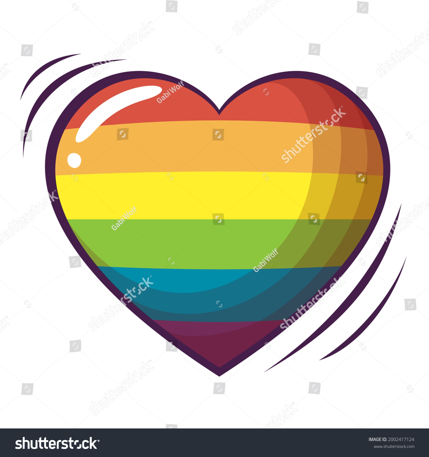 Big Lgbt Heart Heart Rainbow Colors Stock Vector Royalty Free 2002417124 Shutterstock 6218