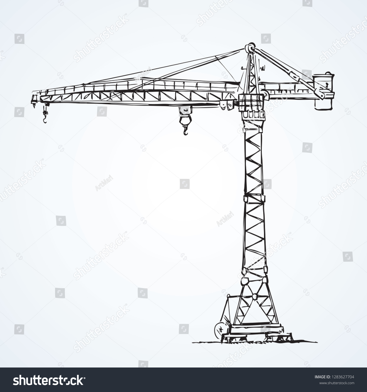 Big Metal Jib Erection Height Build Stock Vector (Royalty Free) 1283627704