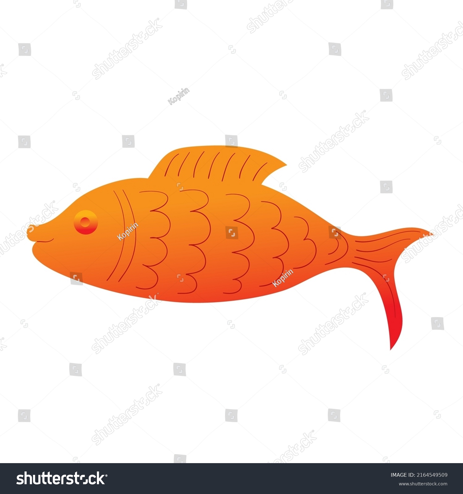 Big Orange Color Fish Cartoon Illustration Stock Vector (Royalty Free ...