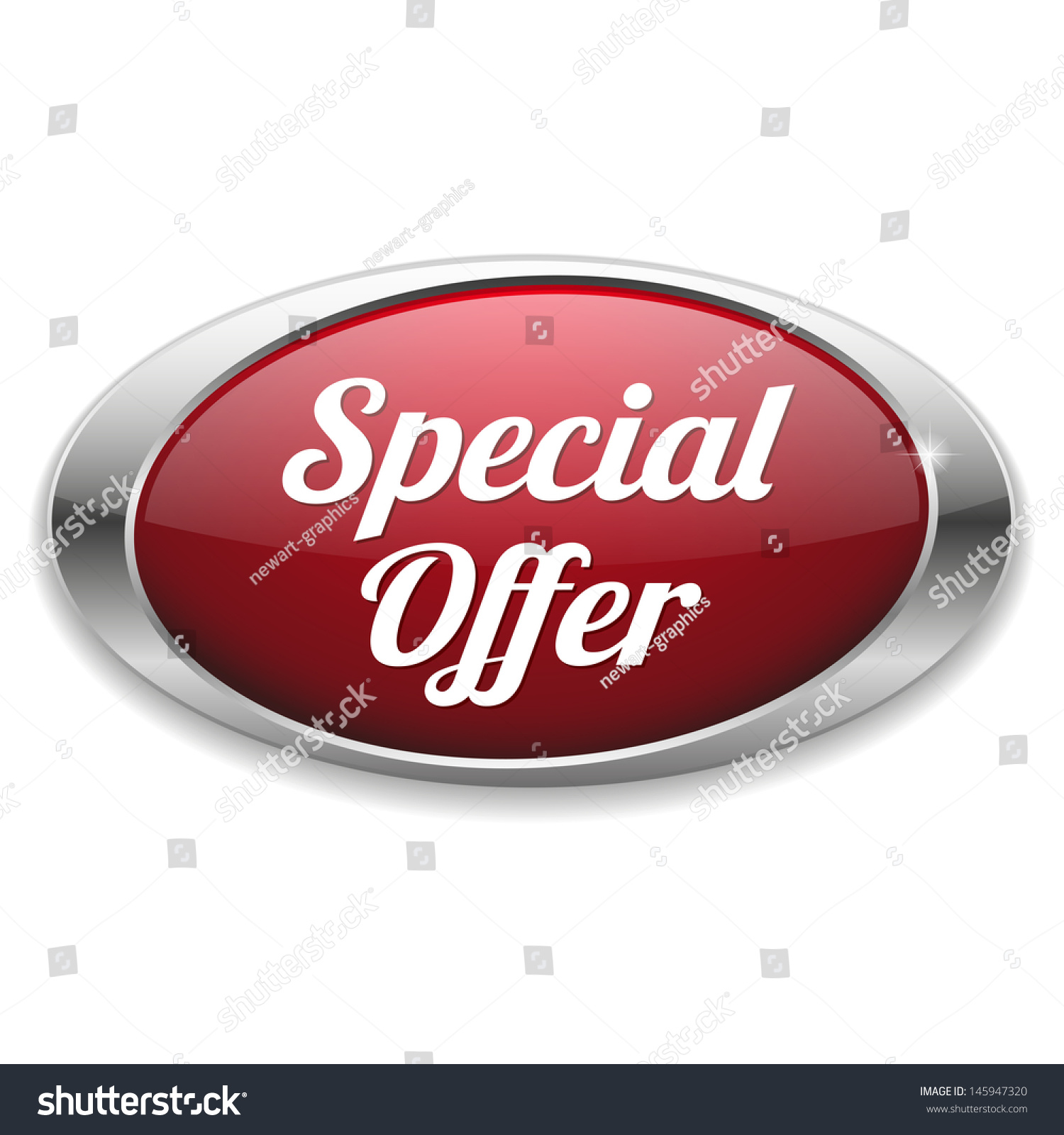 Big Oval Red Special Offer Button Stock Vector Illustration 145947320 ...