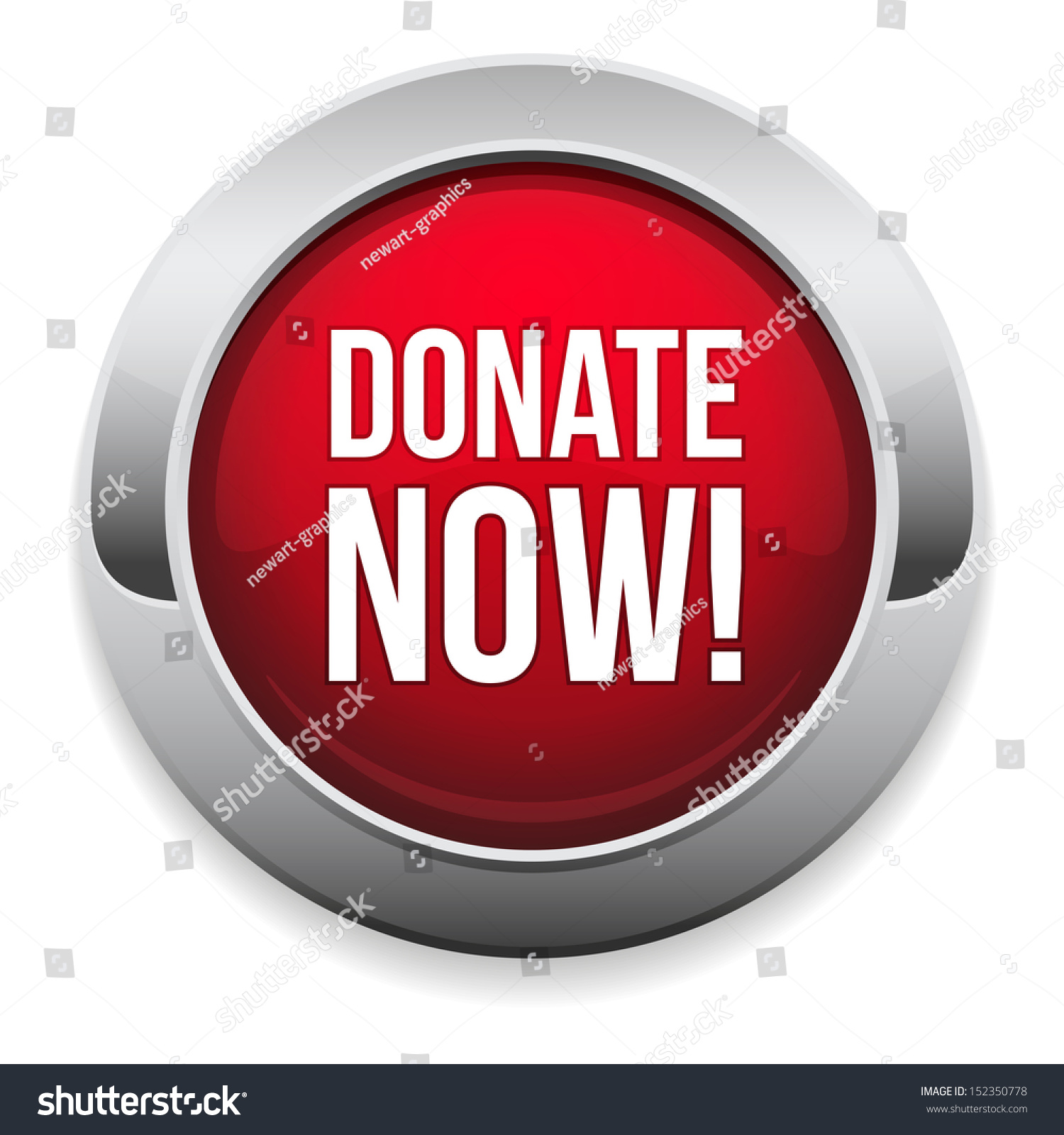 Big Red Donate Now Button Stock Vector 152350778 - Shutterstock