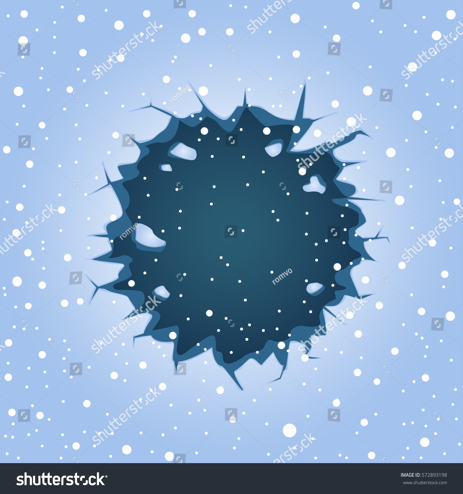 Download Big Round Blue Ice Hole Crack Stock Vector 572893198 ...