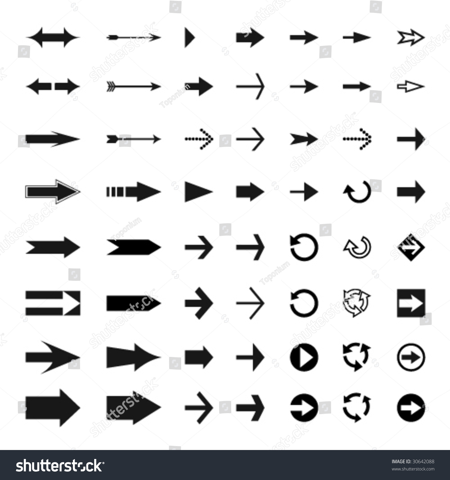 Big Set Of Different Arrows Stock Vector 30642088 : Shutterstock