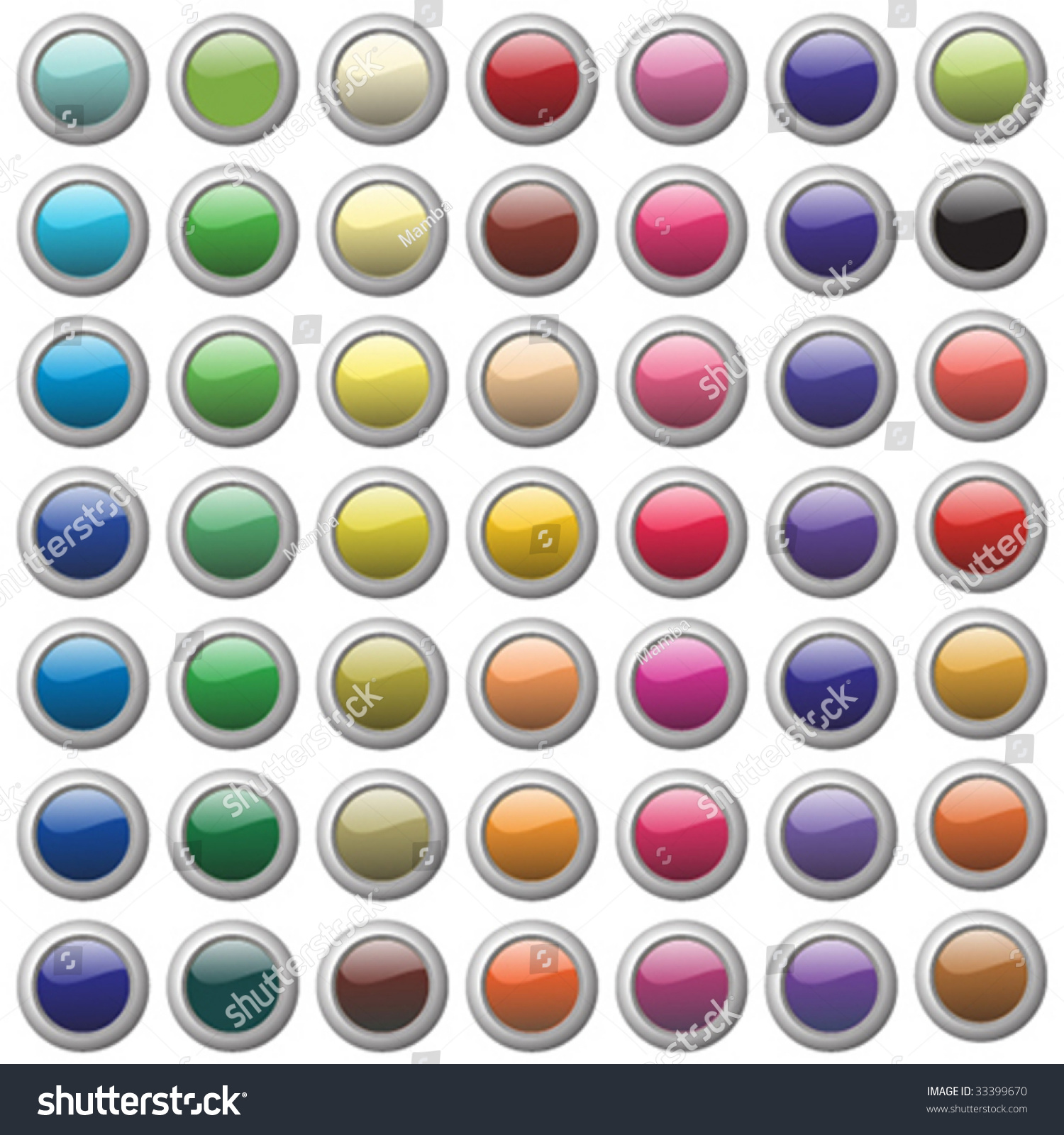 Big Set Of Different Colored Buttons Stock Vector 33399670 : Shutterstock