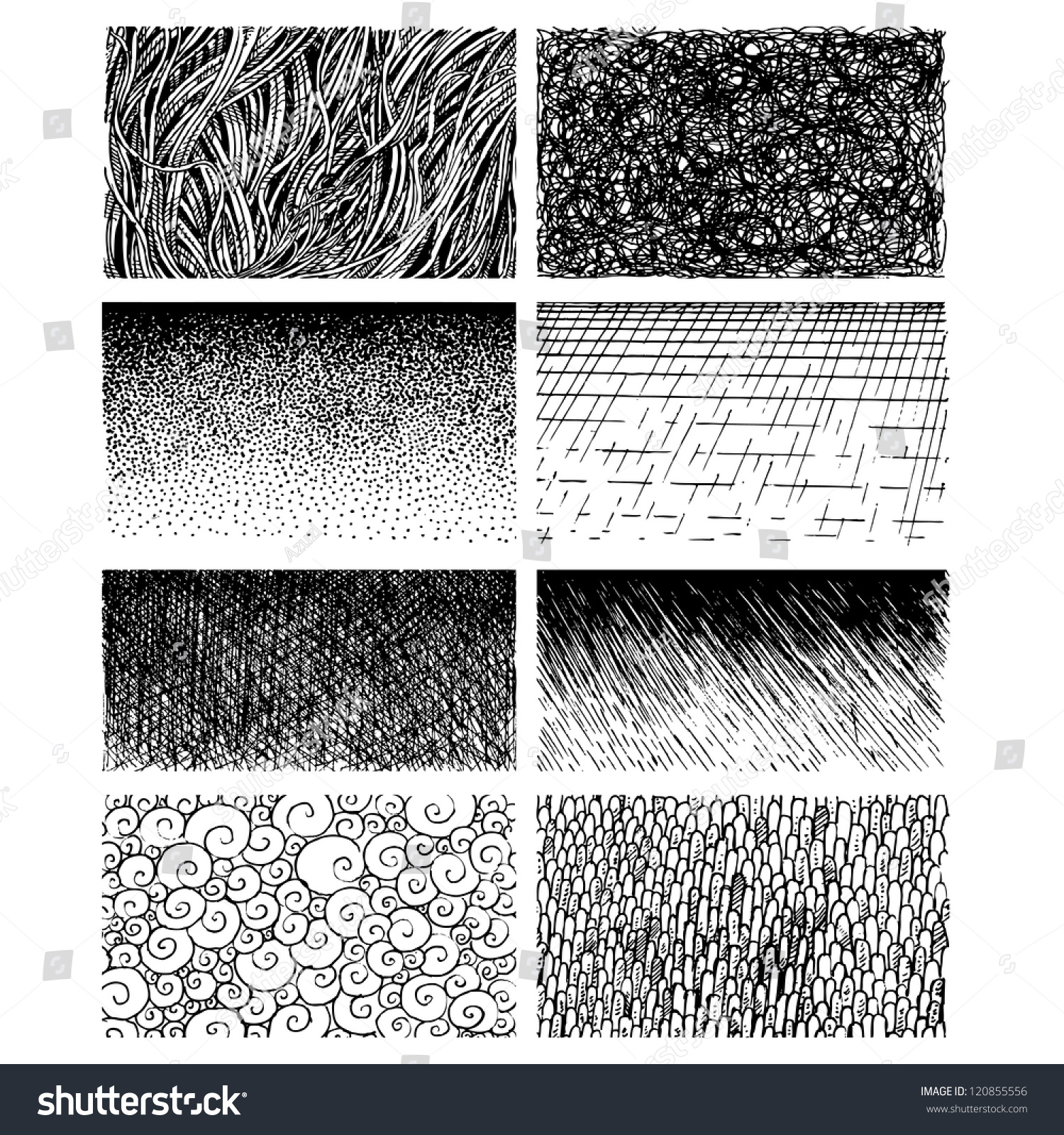 Big Set Graphical Expressive Handpainted Textures Stock Vector (royalty 