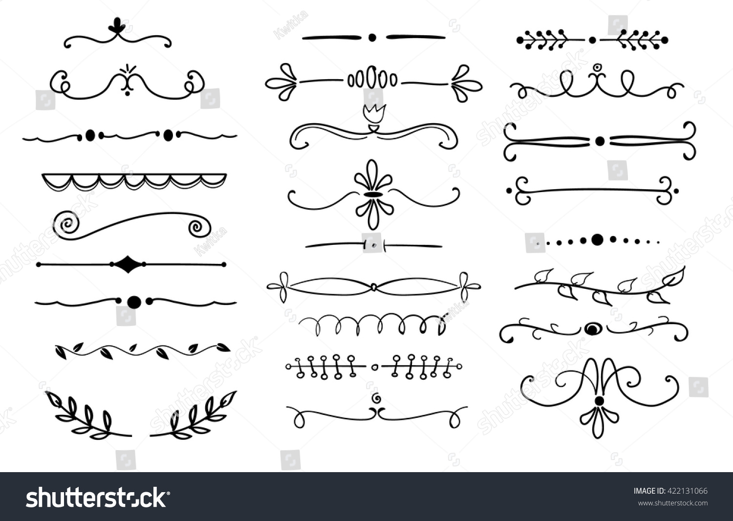 Big Set Of Hand Drawn Text Dividers Stock Vector Illustration 422131066 ...