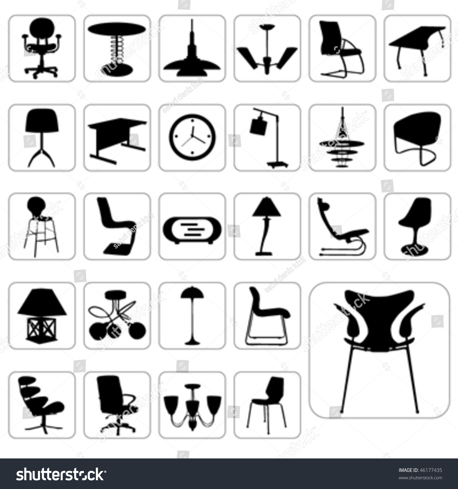 Big Set Modern Furniture Vector Stock Vector Royalty Free 46177435 Big Set Modern Furniture Vector Stock Vector Royalty Free 46177435