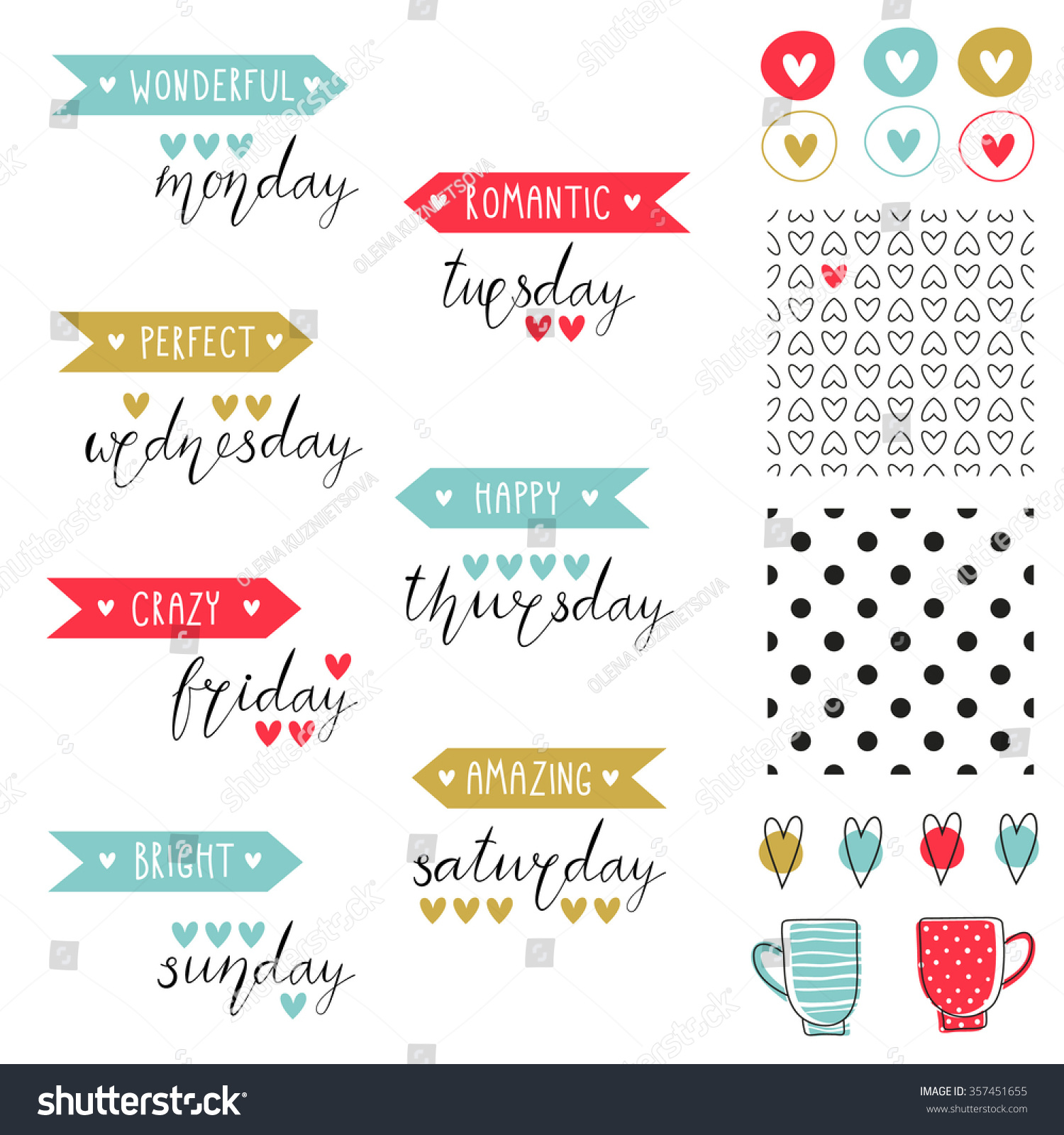 big set romantic vector elements cards stock vector royalty free 357451655 shutterstock