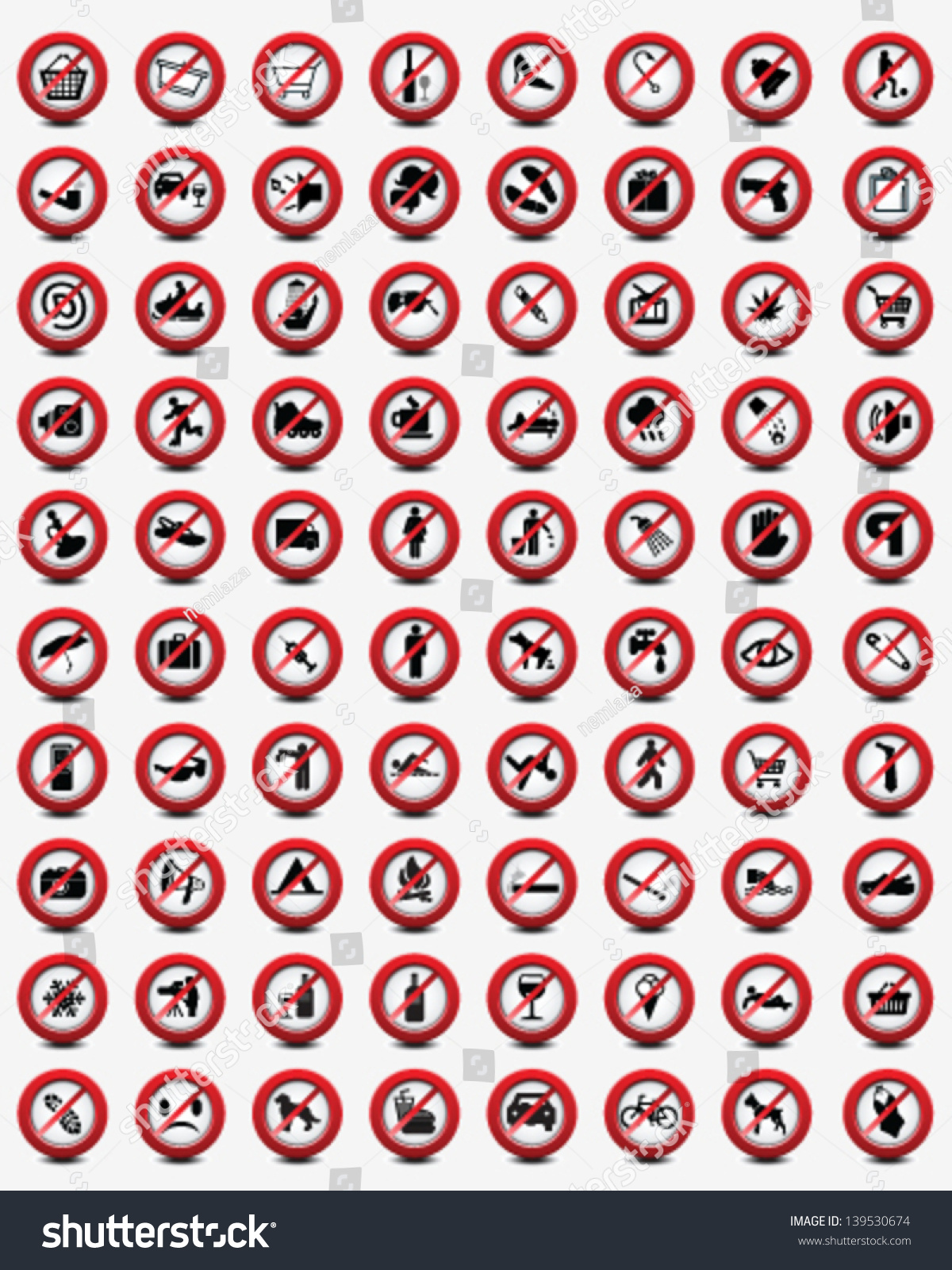 Big Set Useful Unusual Prohibited Signs Stock Vector (Royalty Free ...