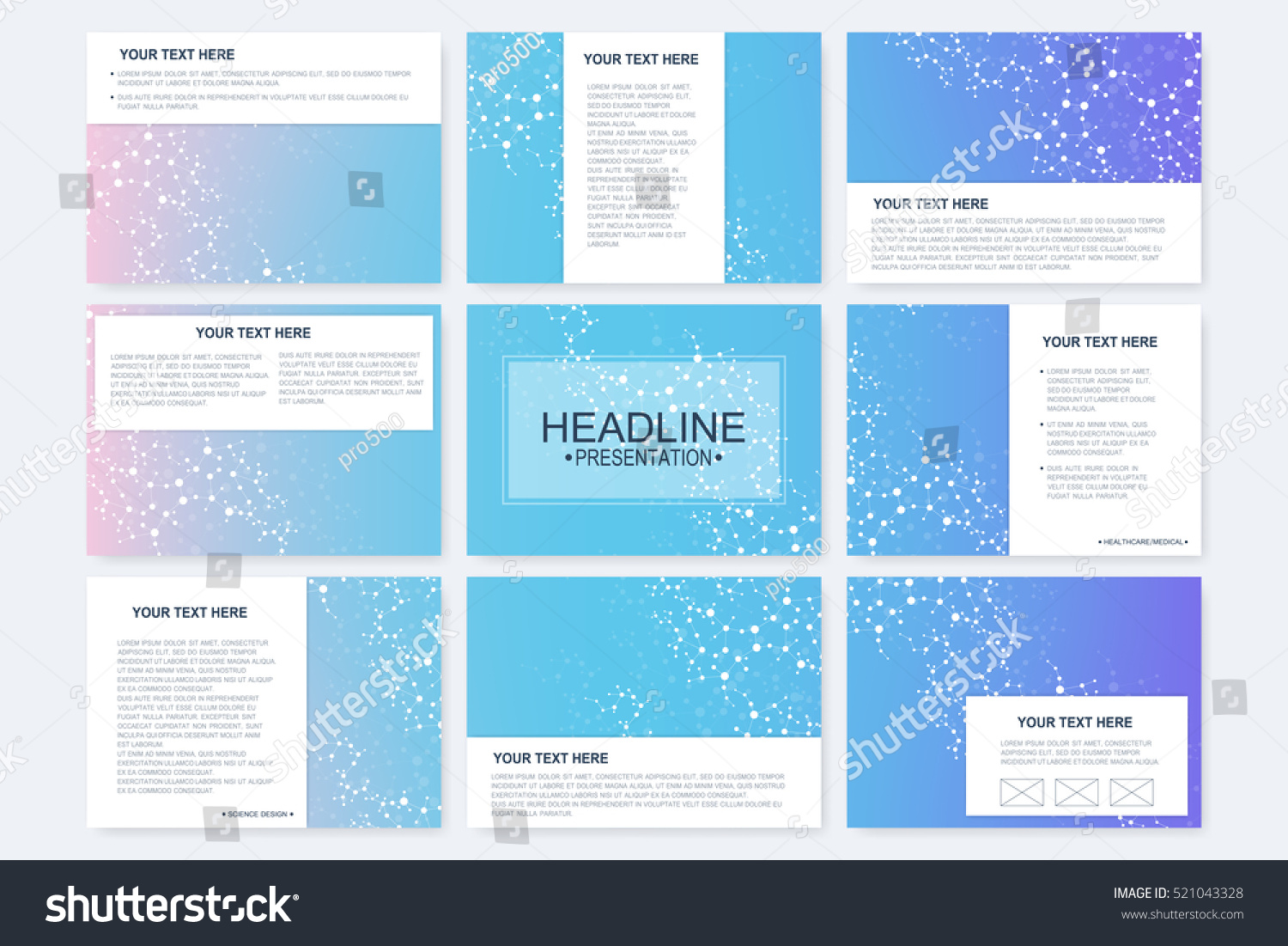 big set vector templates presentation slides stock vector royalty