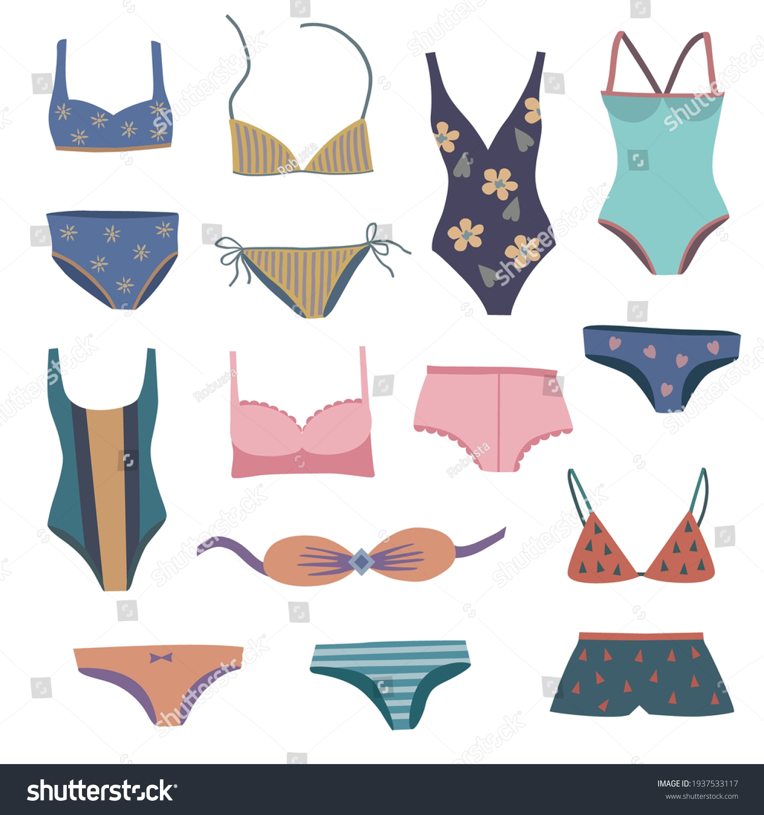 Bikinis Set Stock Vector Royalty Free Shutterstock Hot Sex Picture 
