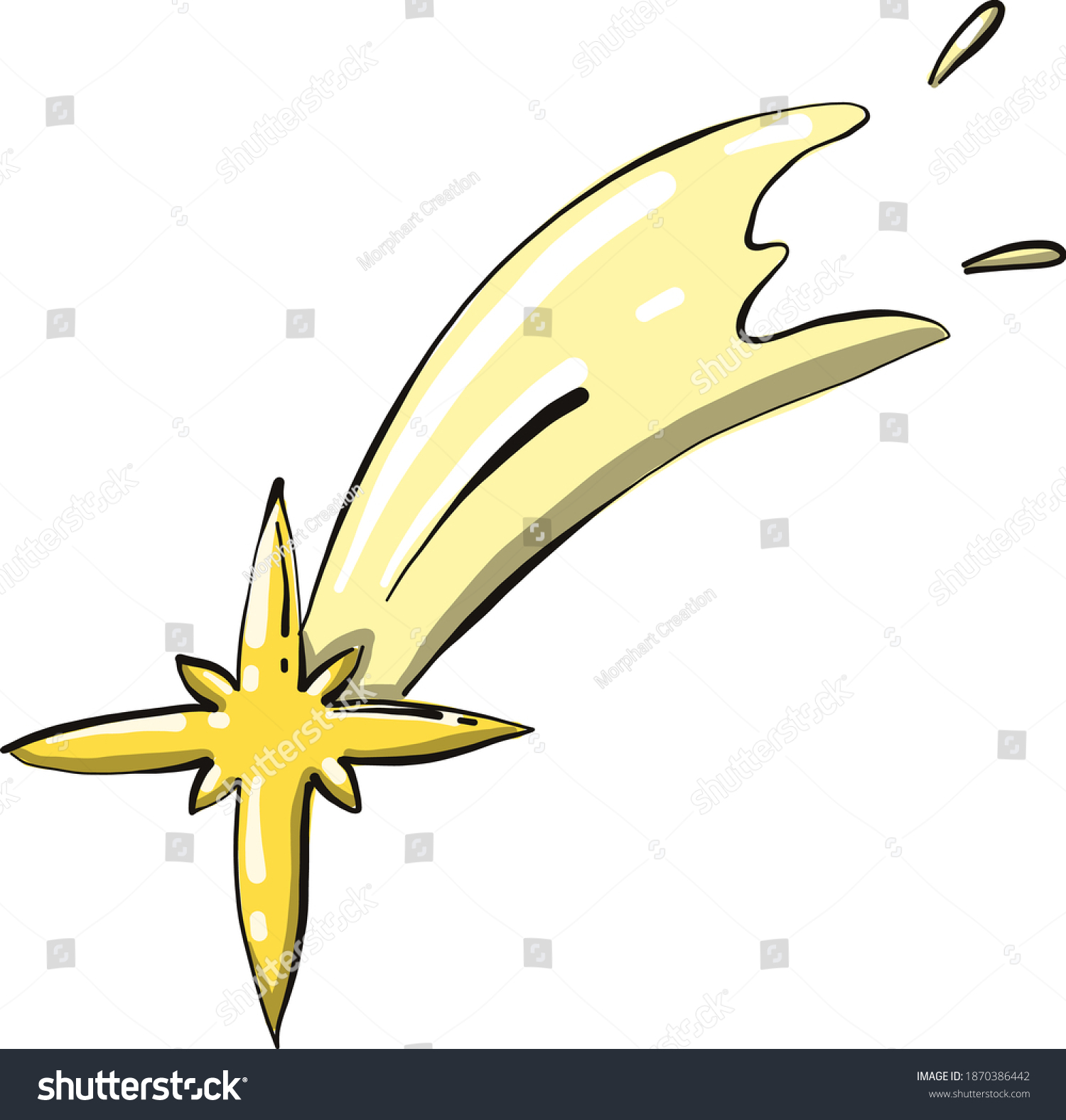 Big Shooting Star Illustration Vector On Stock Vector (Royalty Free ...