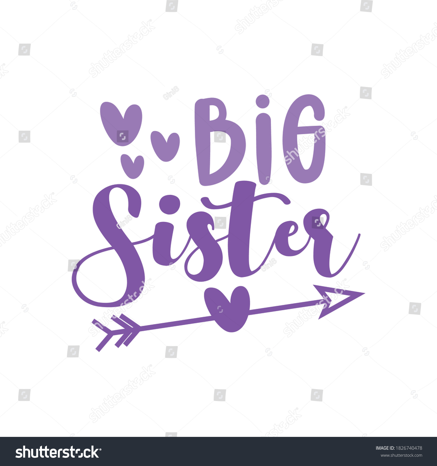 Big Sister Calligraphy Arrow Symbol Good Stock Vector (Royalty Free ...