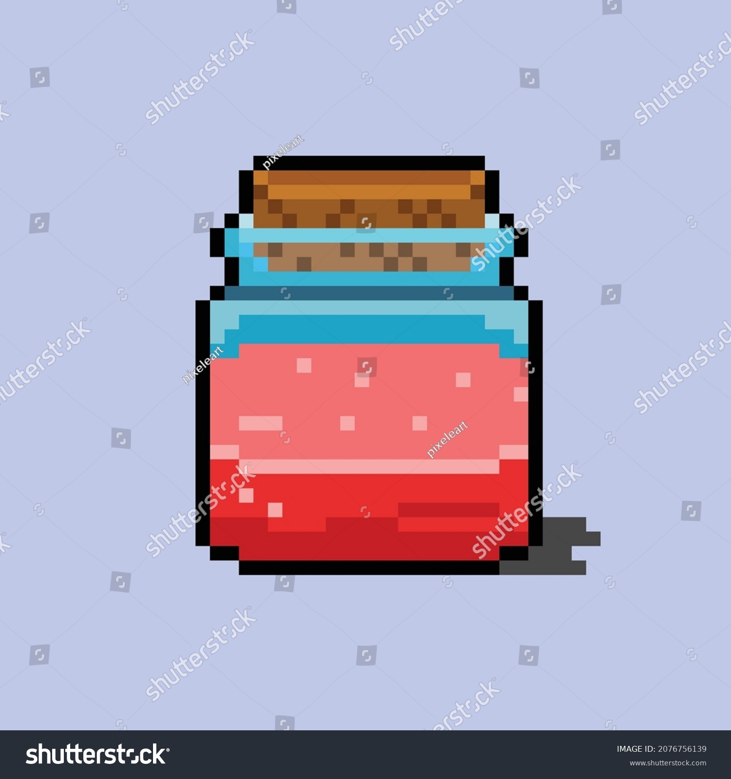 Big Size Red Potion Pixel Art Stock Vector (Royalty Free) 2076756139