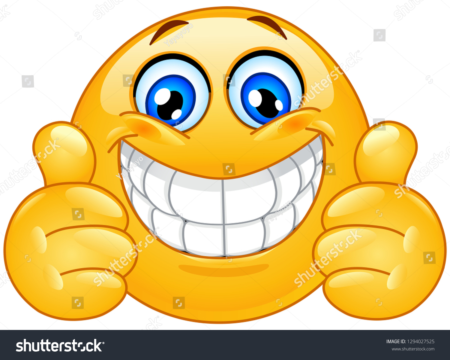 Big smile emoticon with thumbs up