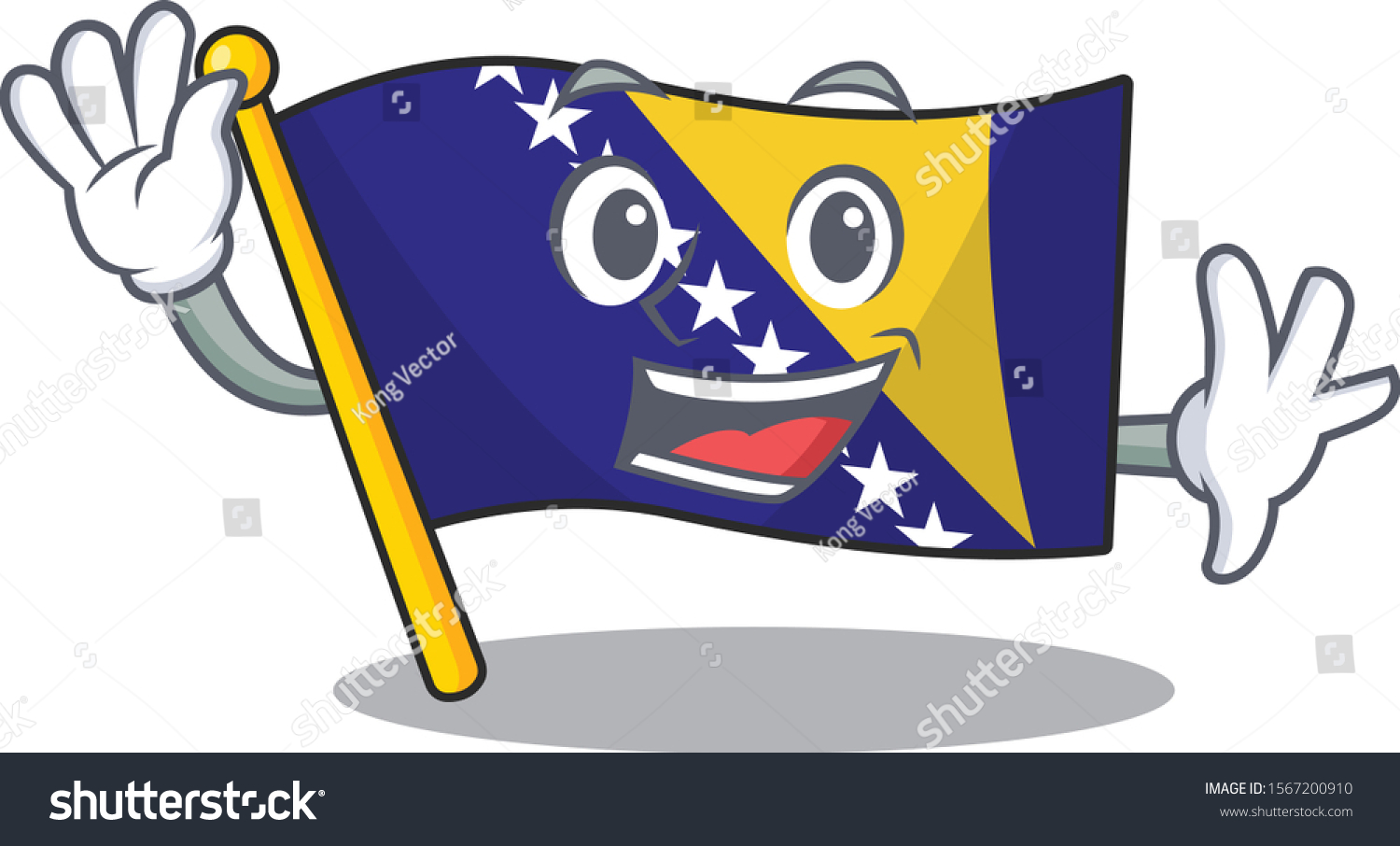 Big Smile Flag Bosnia Waving Hands Stock Vector (Royalty Free ...