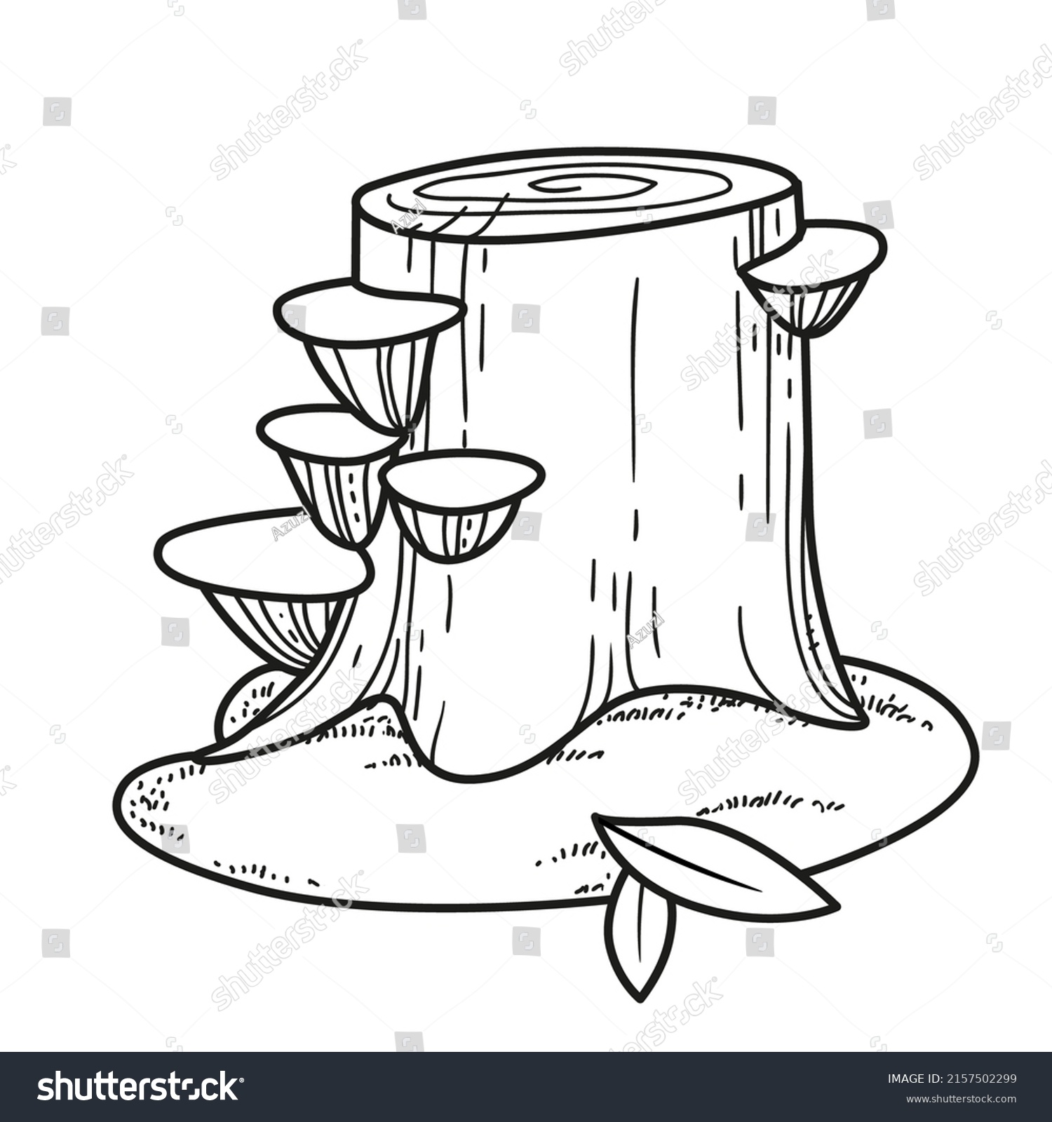 Big Stump Parasitic Overgrowth Toadstools Moss Stock Vector (Royalty ...