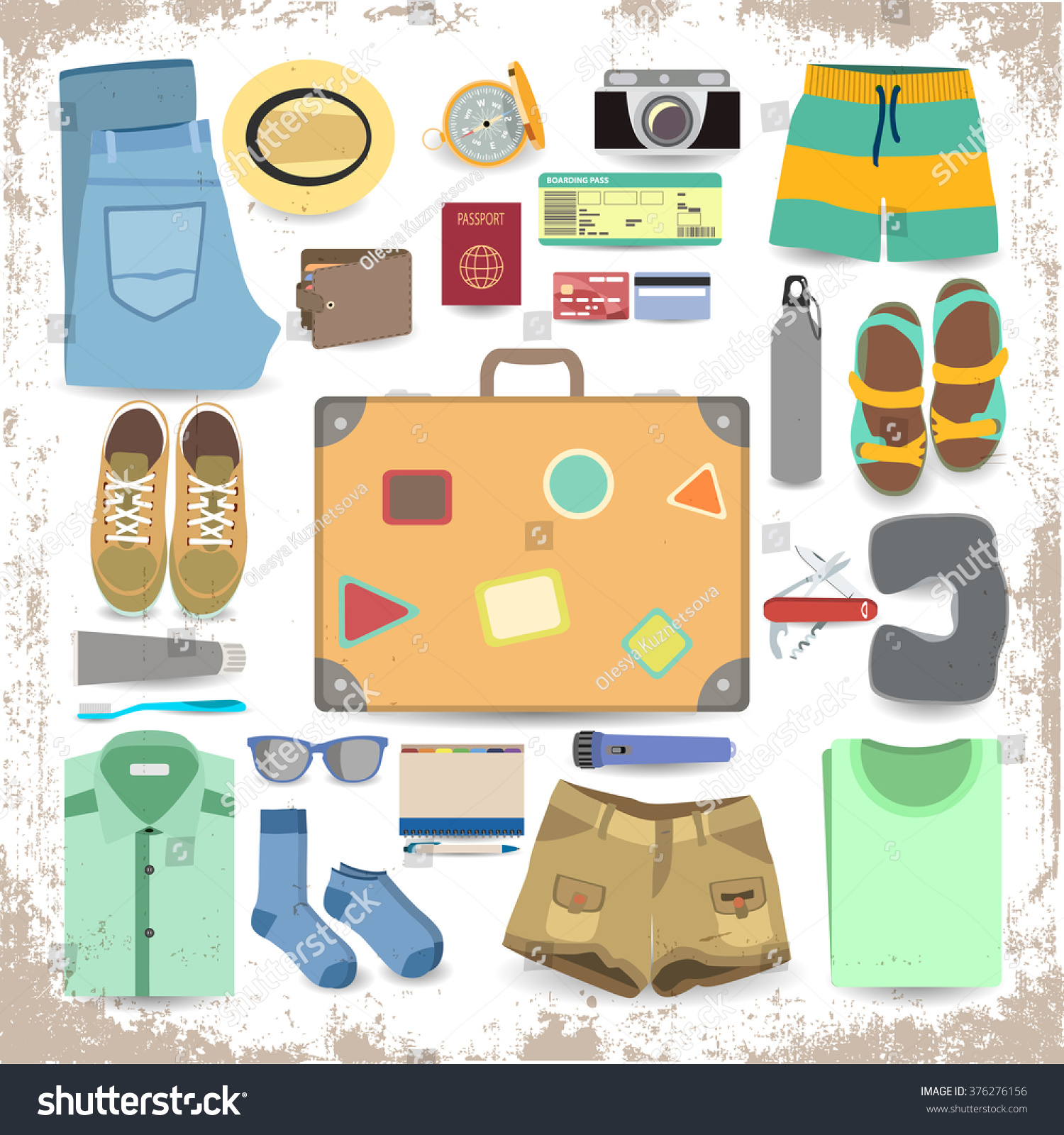 items in a suitcase