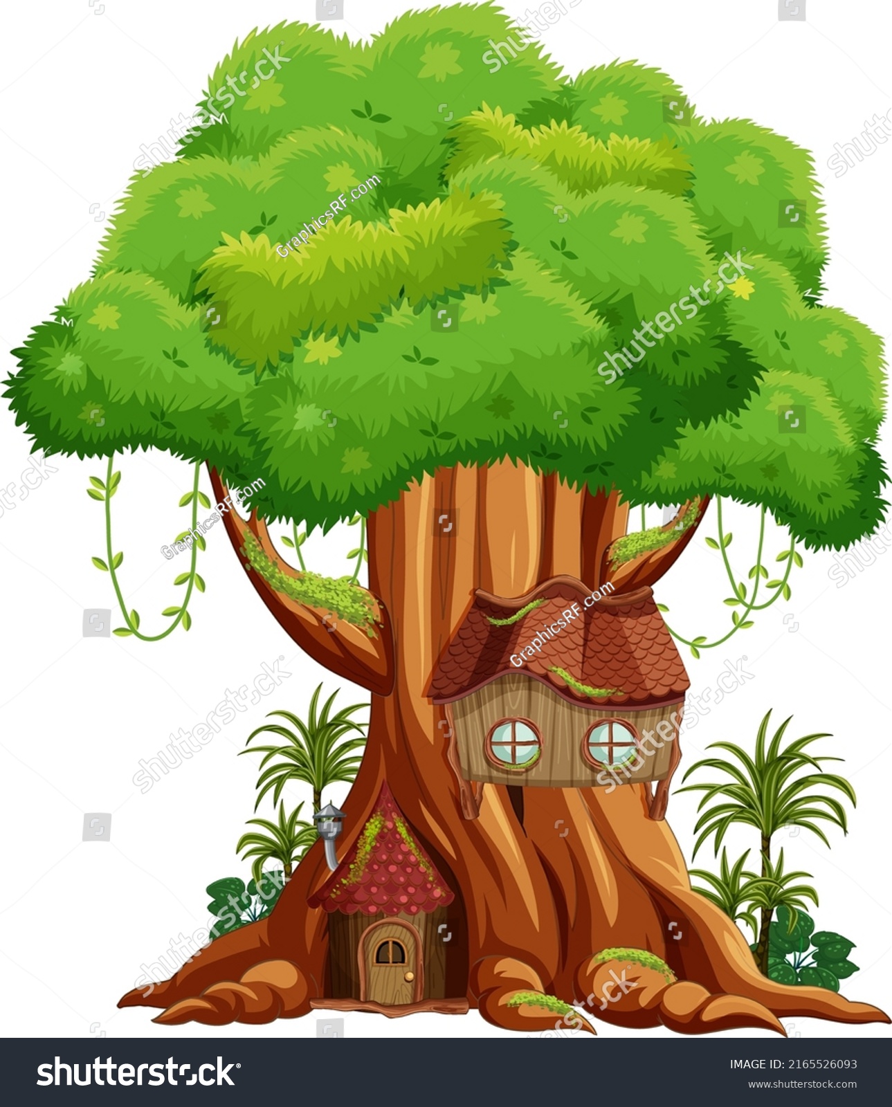 Big Tree Isolated Cartoon Illustration Stock Vector (Royalty Free ...