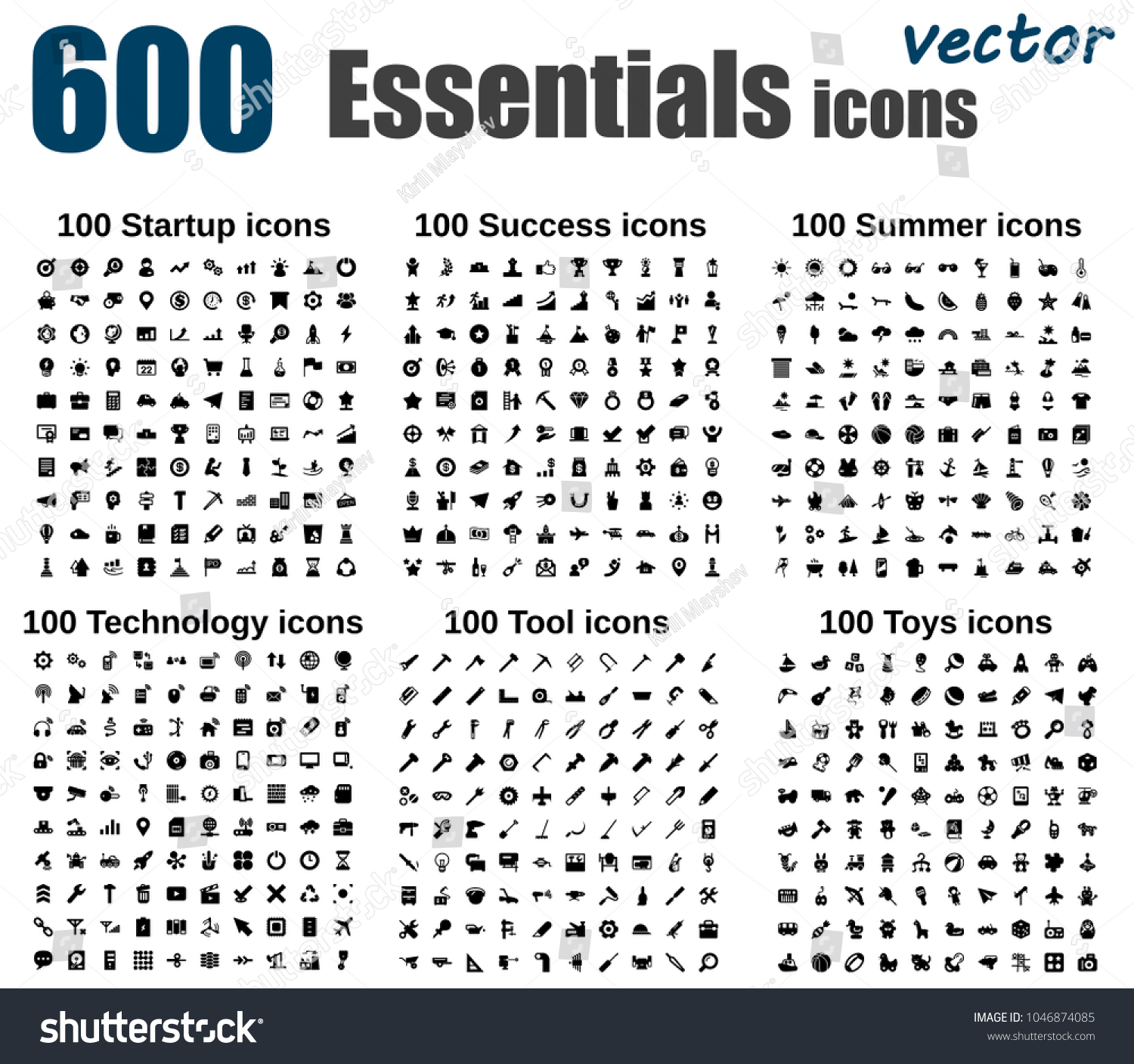 SVG of Big vector icon set 600 - Start Up, Success, Summer, Technology, Tools, Toys svg