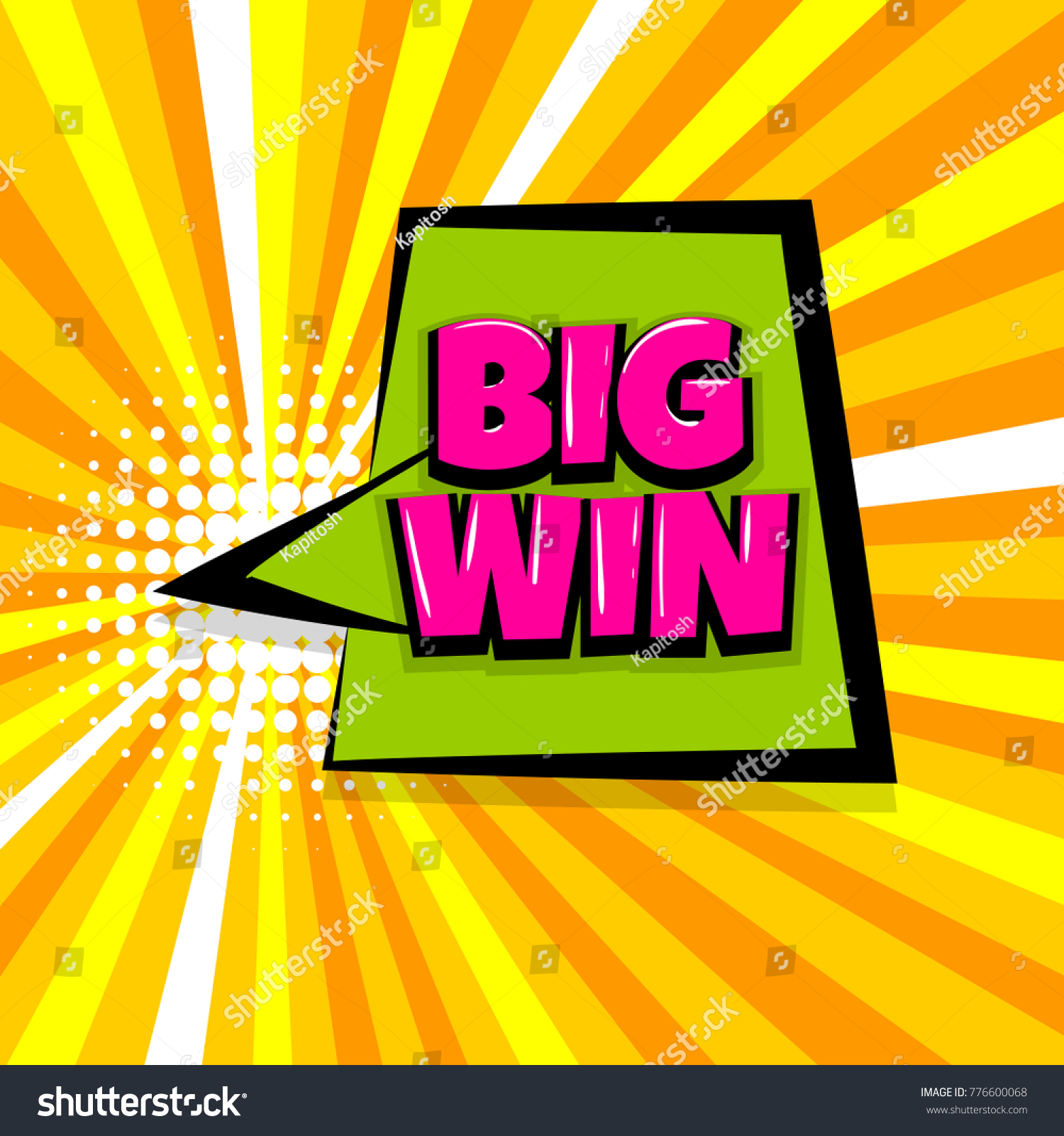 Big Win Winner Trophy Prize Comic Stock Vector (Royalty Free) 776600068 ...