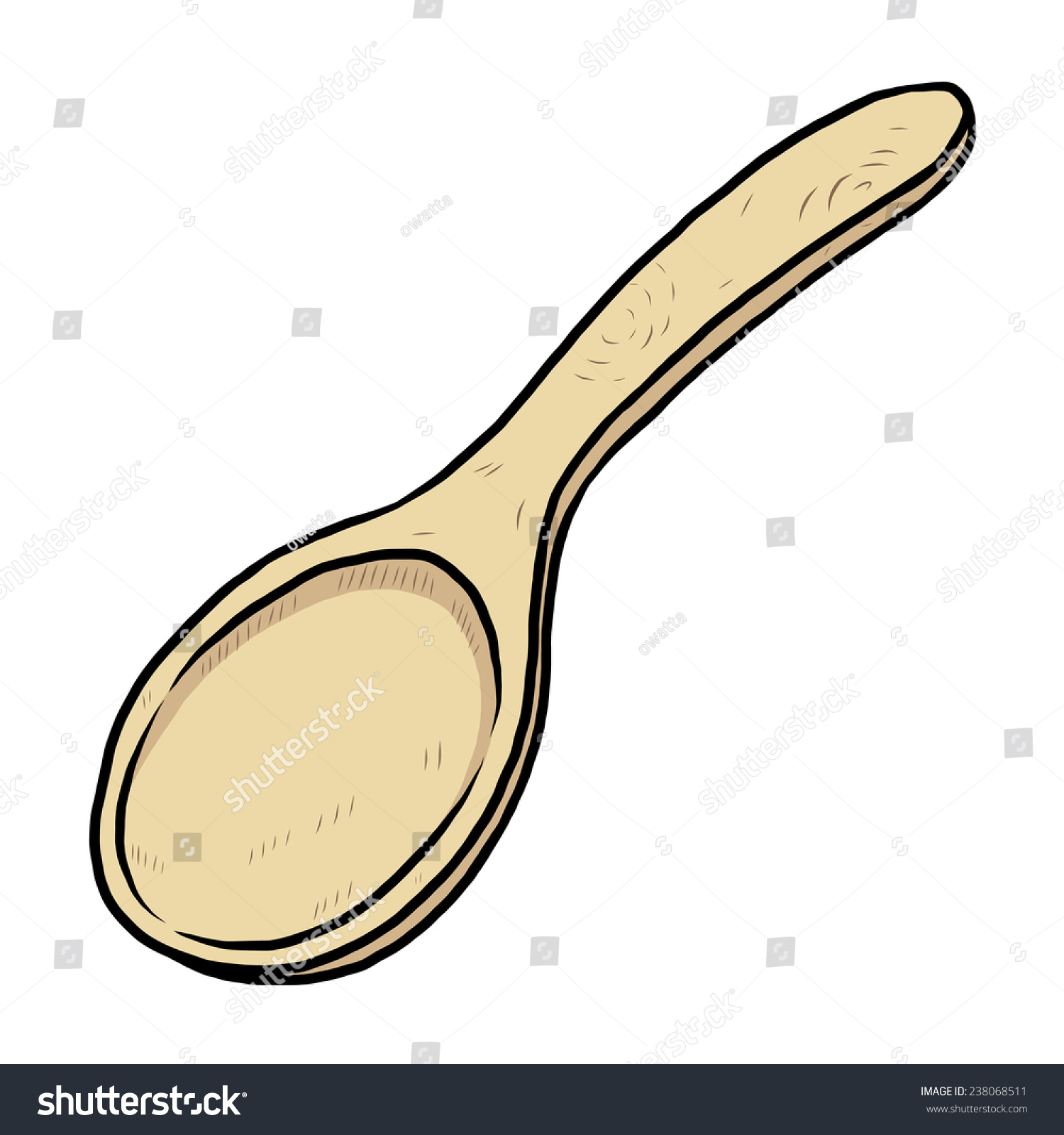 Big Wooden Spoon Cartoon Vector Illustration Stock Vector 238068511 ...