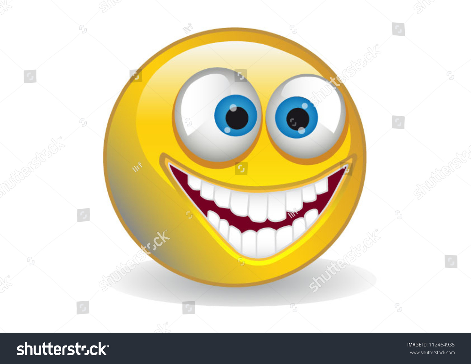 Big Yellow 3d Smiling Smile Isolated Stock Vector 112464935 - Shutterstock