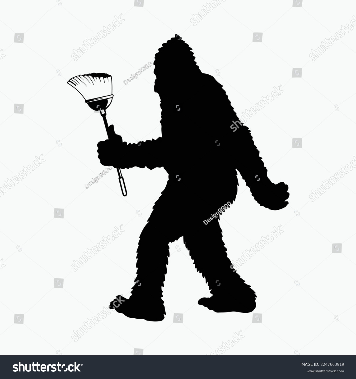 SVG of Bigfoot Duster Cryptid Housekeeping Sasquatch Cleaner svg