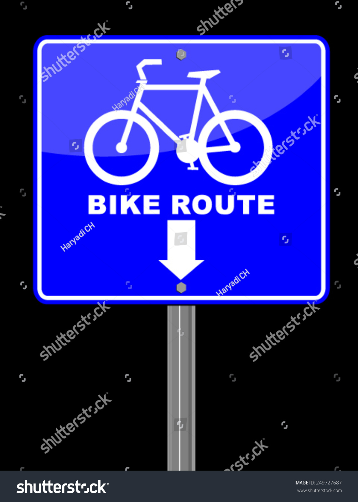 Bike Route Signs Stock Vector (Royalty Free) 249727687 Shutterstock