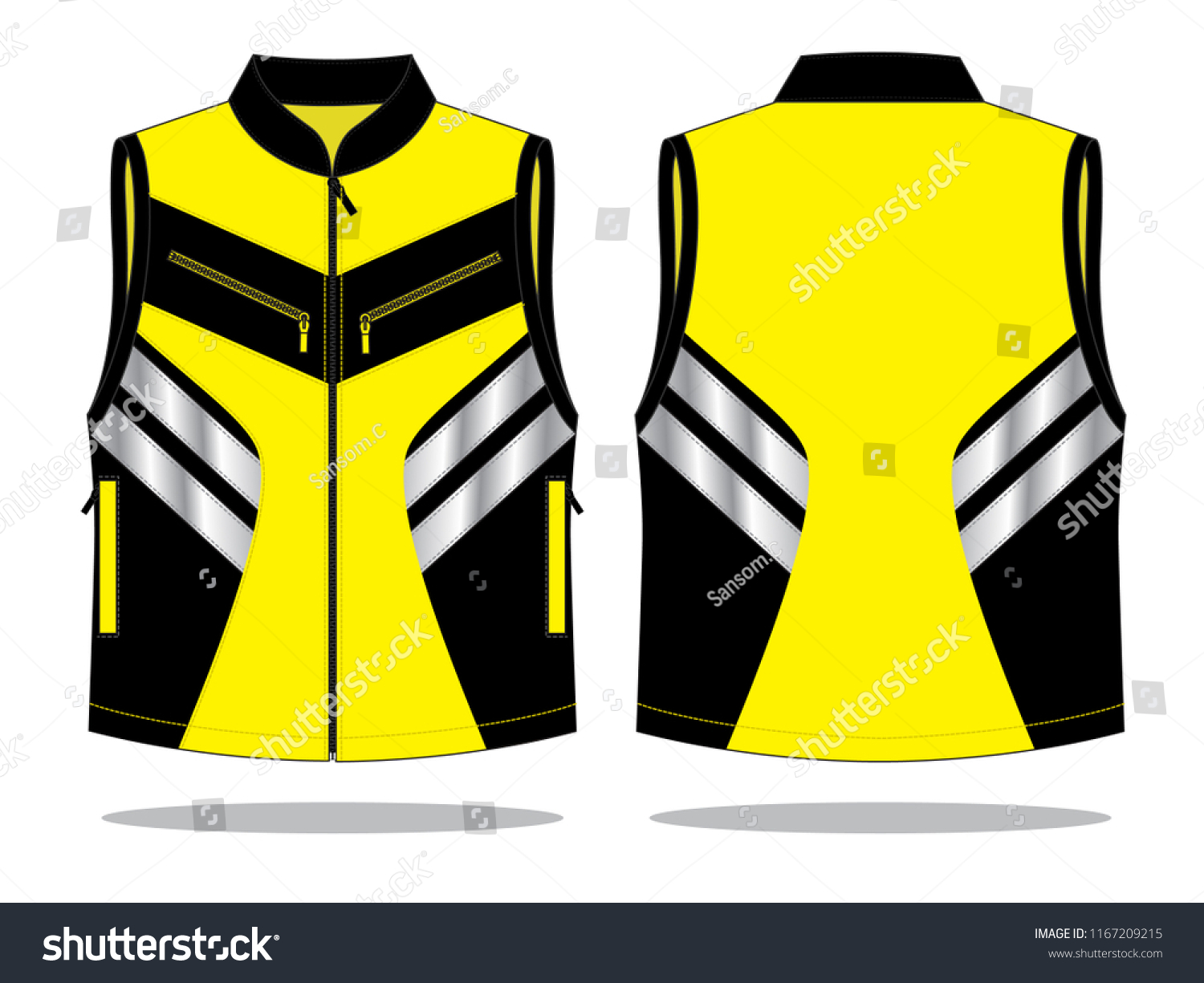 black and yellow motorcycle vest