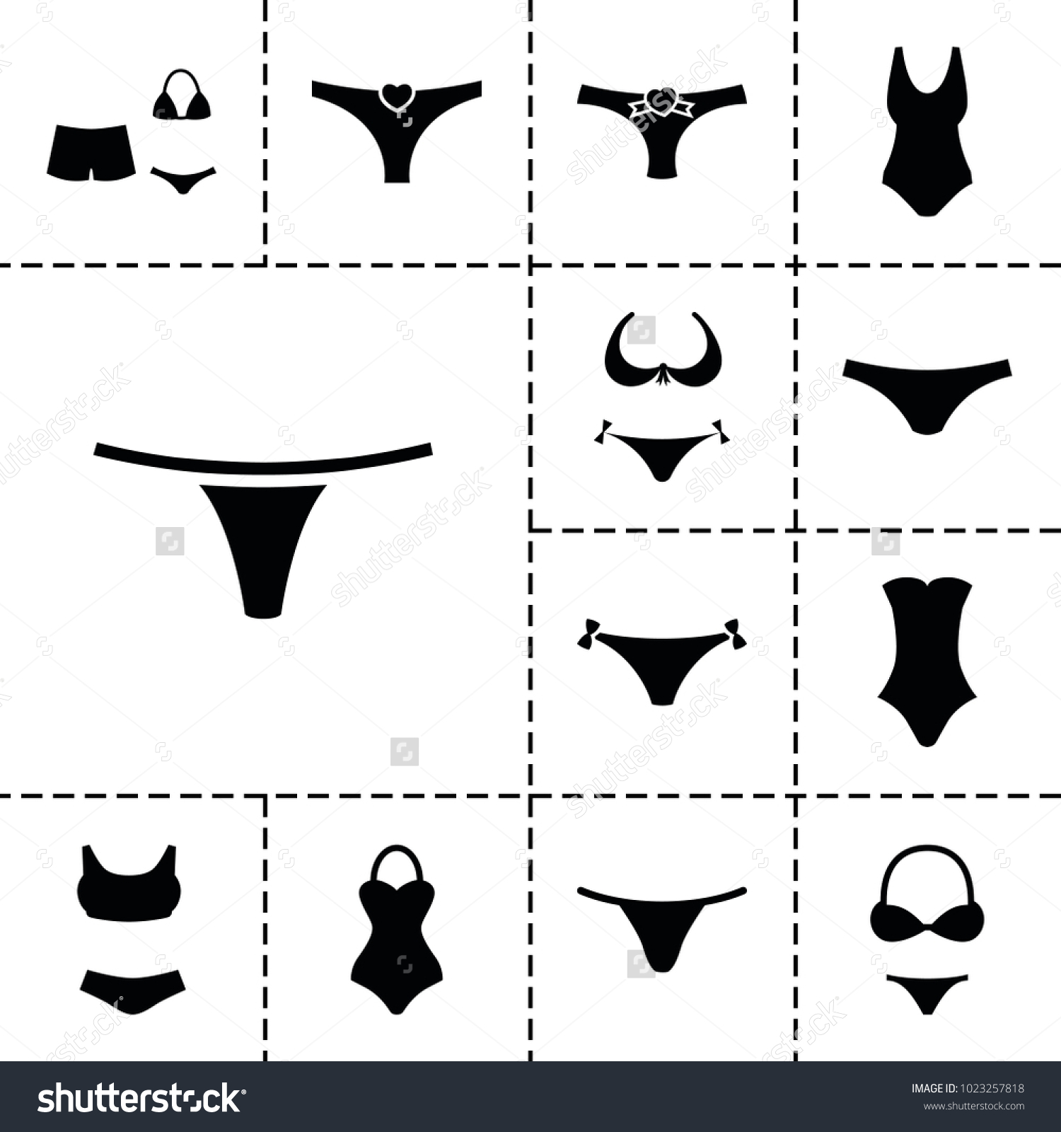 Bikini Icons Set Editable Filled Vector De Stock Libre De Regal As Shutterstock